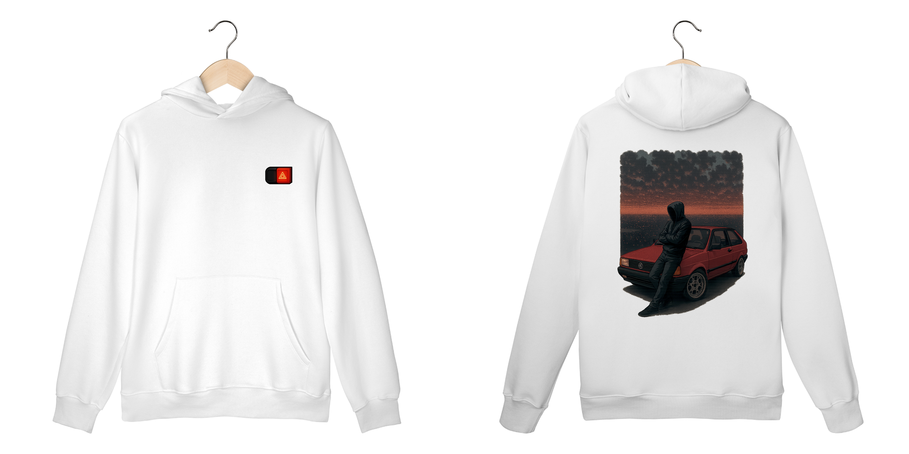 Um Role Noturno – Estampa Exclusiva Gol Quadrado (Moletom Hoodie)