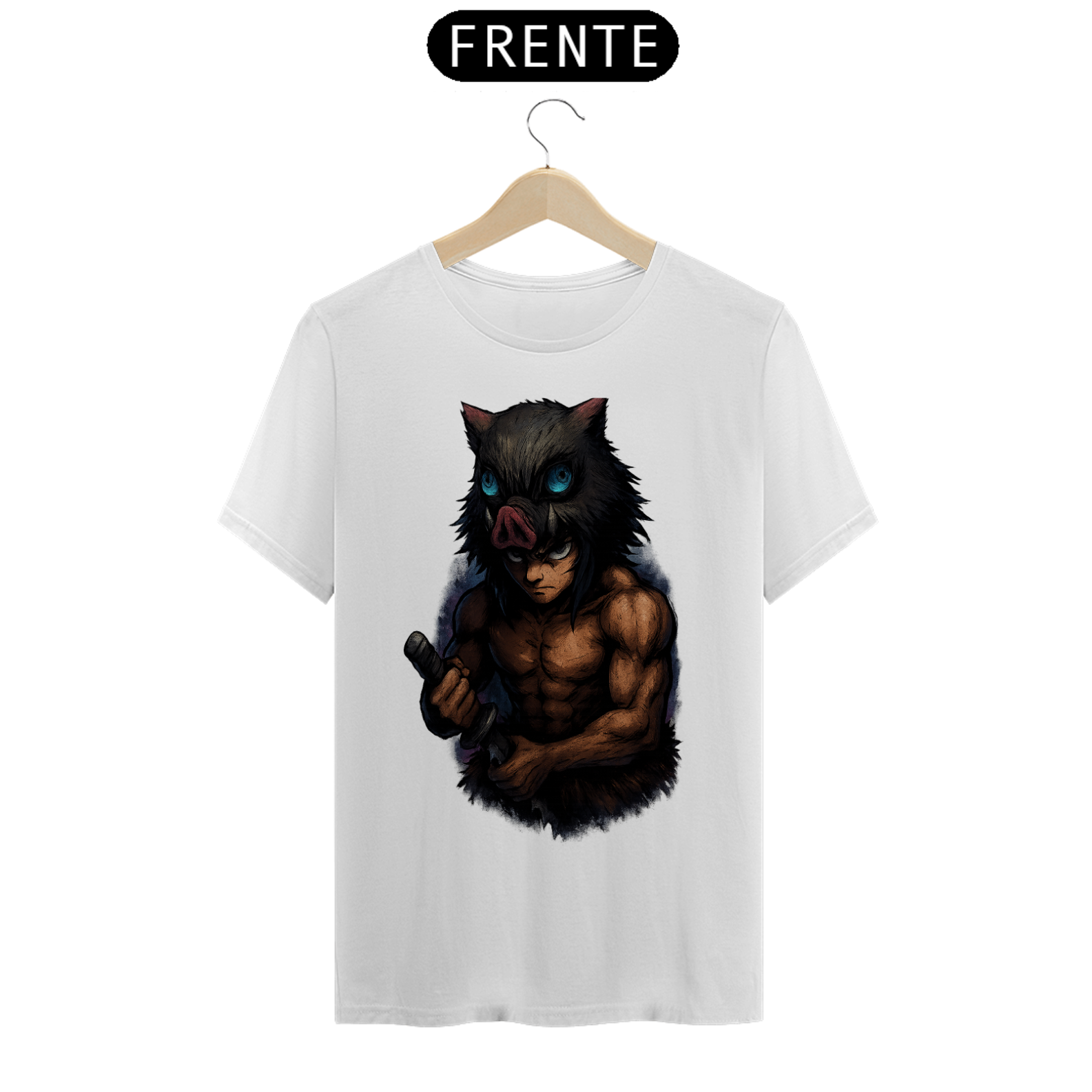 Camiseta Inosuke - Coleção Respiração Final Shin Sekai x Demon Slayer