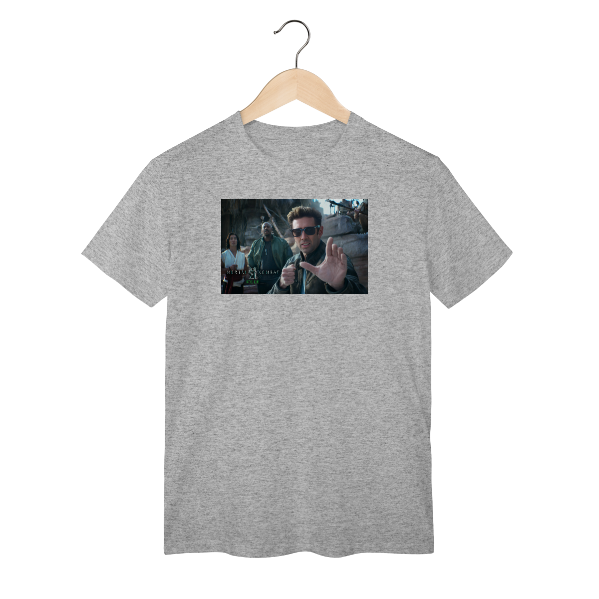 Camiseta T- Shirt Classic novo Mortal Kombat Johnny Cage Meme.