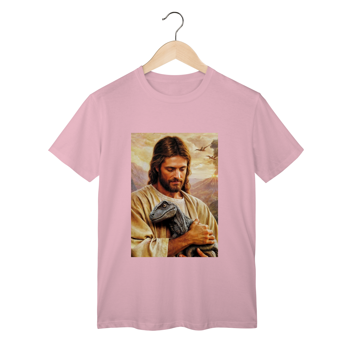 Camiseta Meme Jesus com Dinossauro - T-Shirt Viral (P ao GG) | TrapoGeek