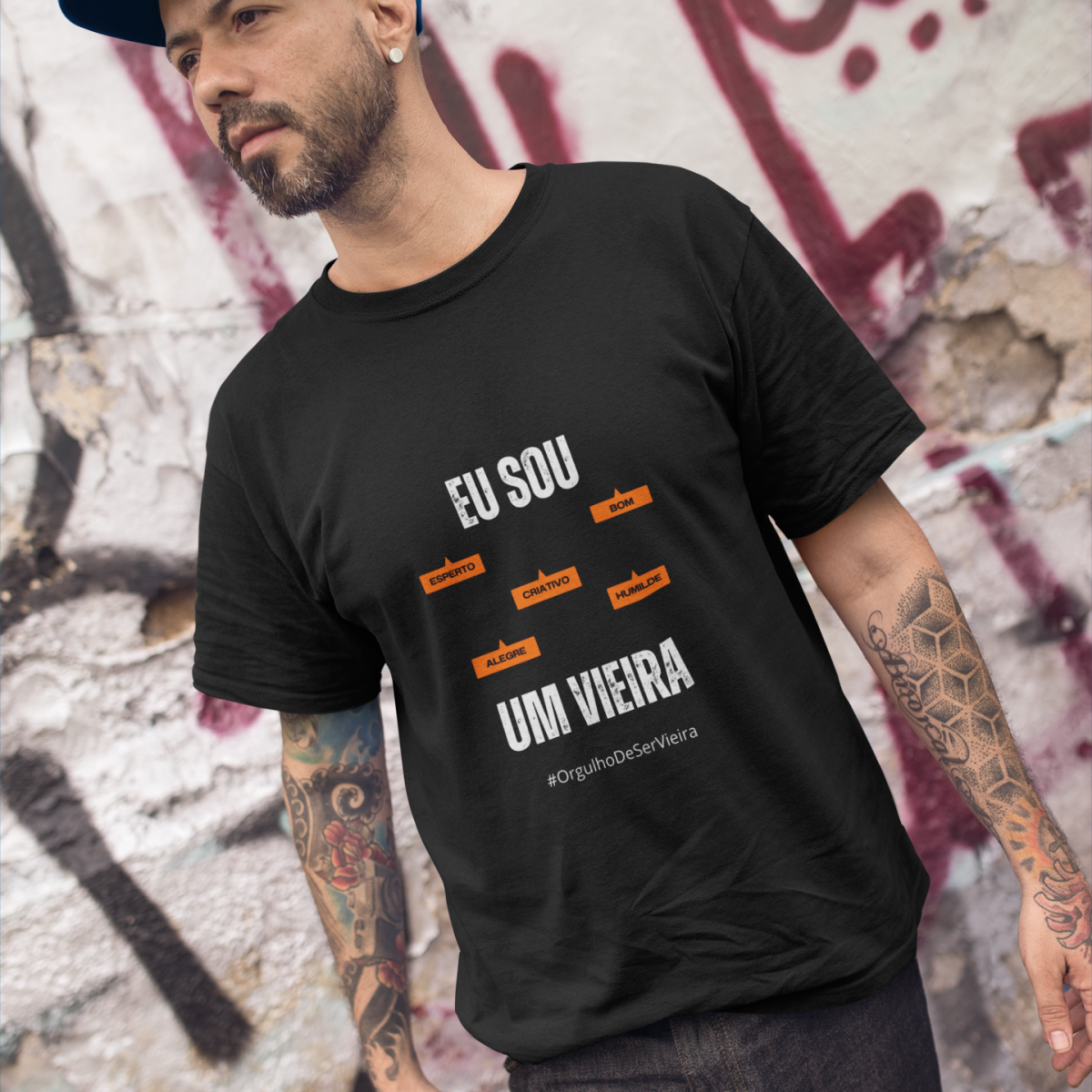 Camiseta Masculina Eu Sou Um Vieira – Nome Que Representa (Malha Quality)