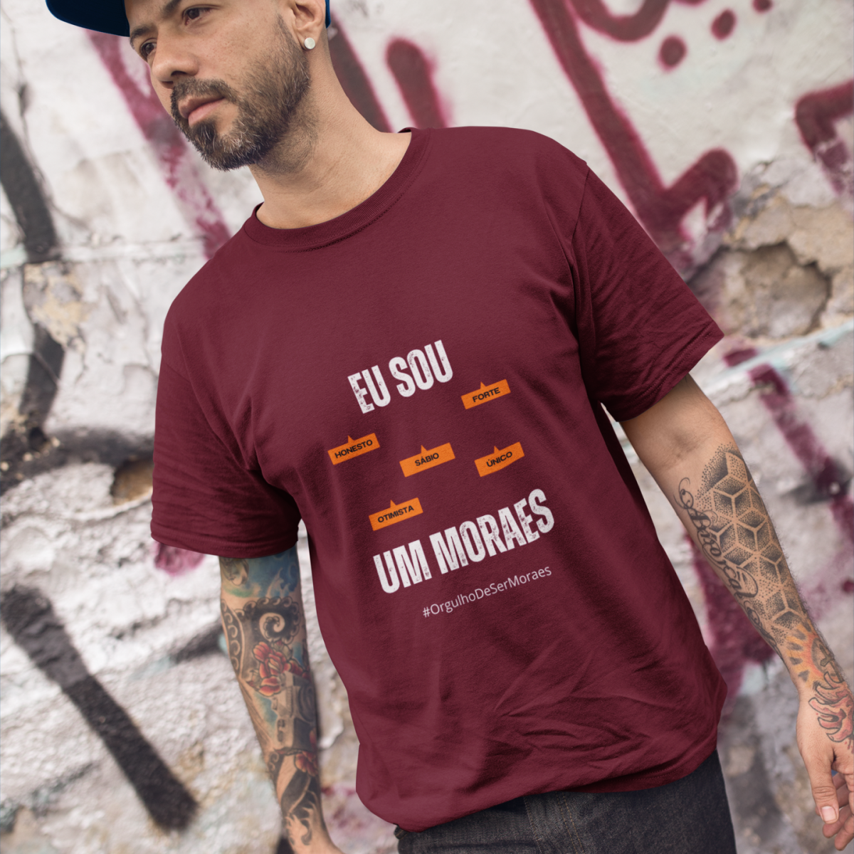 Camiseta Masculina Eu Sou Um Moraes – Nome Que Representa (Malha Quality)