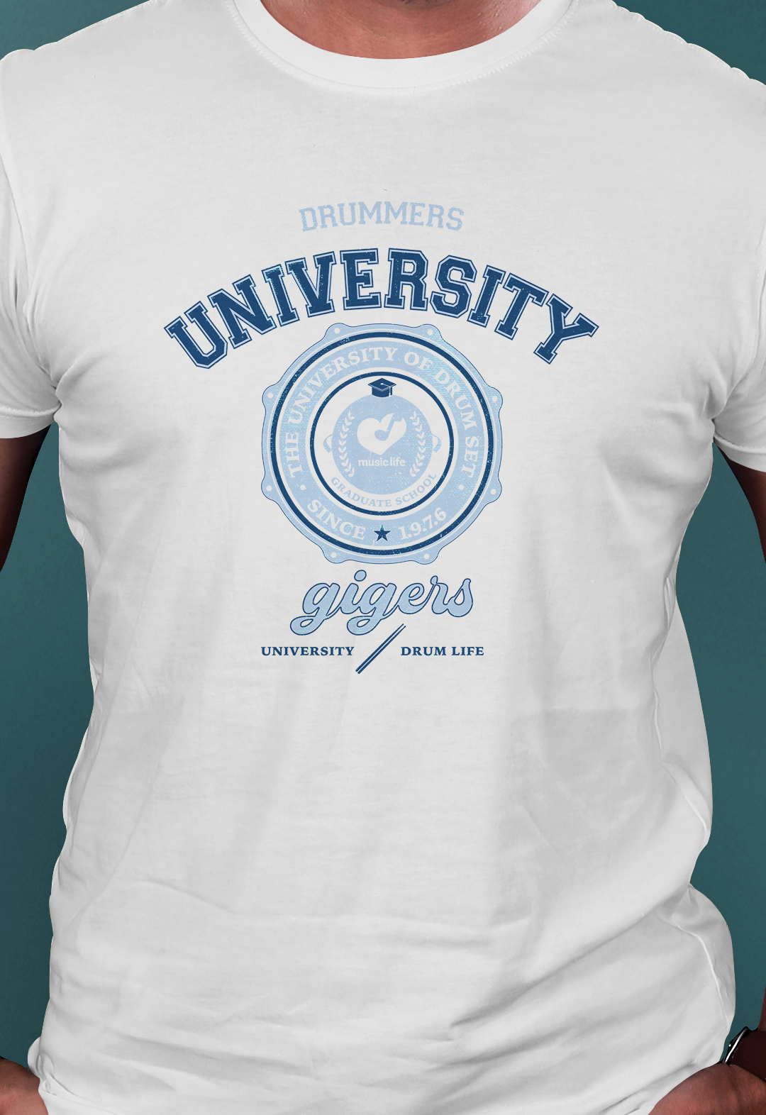 CAMISETA DRUM UNIVERSITY • Bateria Baqueta