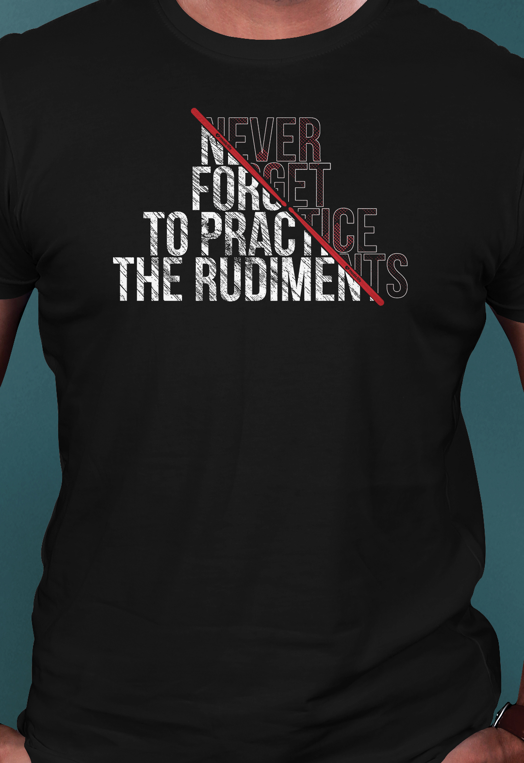 CAMISETA NEVER FORGET RUDIMENTS • Bateria Baqueta