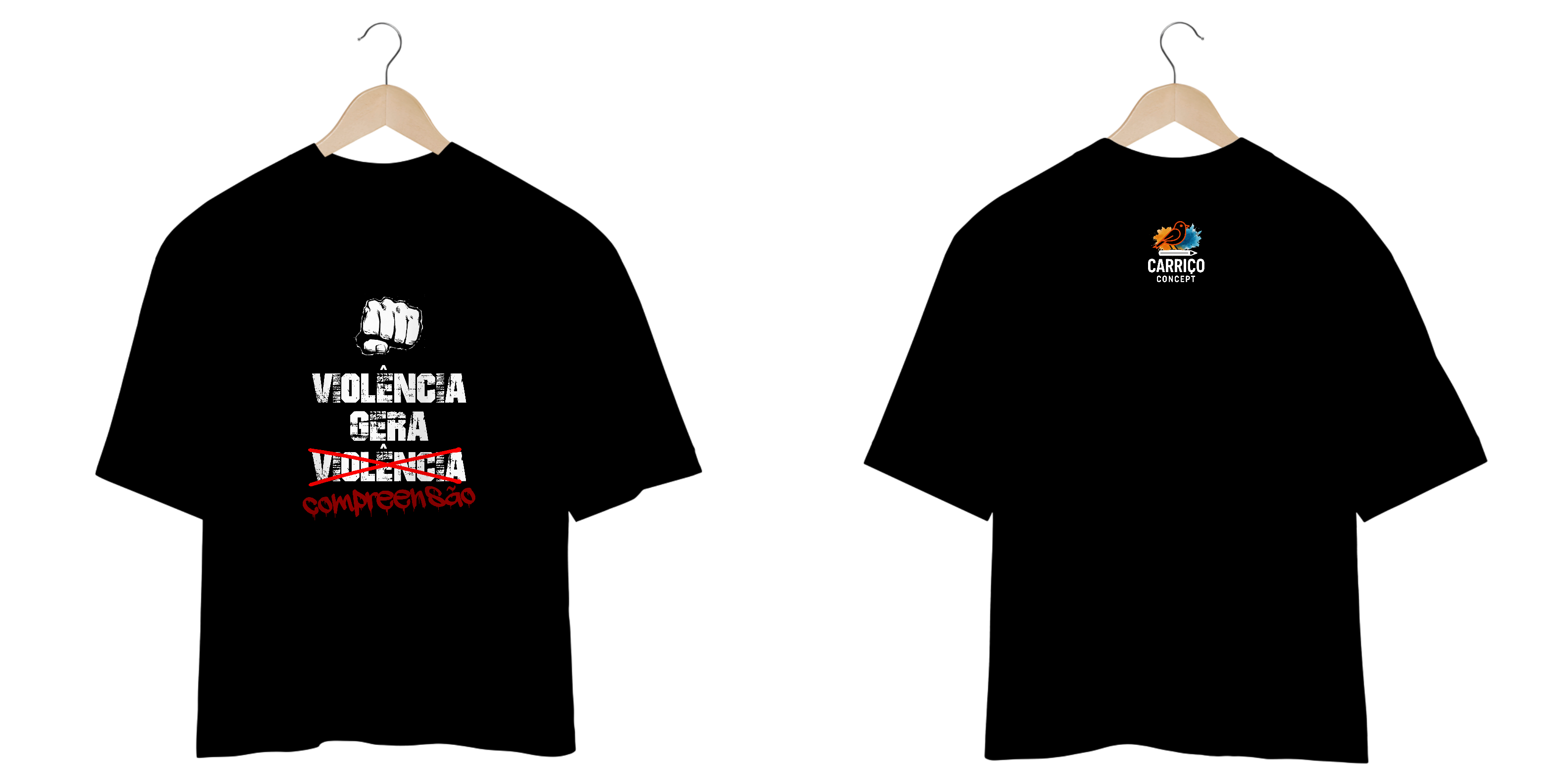 CAMISA OVERSIZED TREINO: VIOLÊNCIA GERA COMPREENSÃO