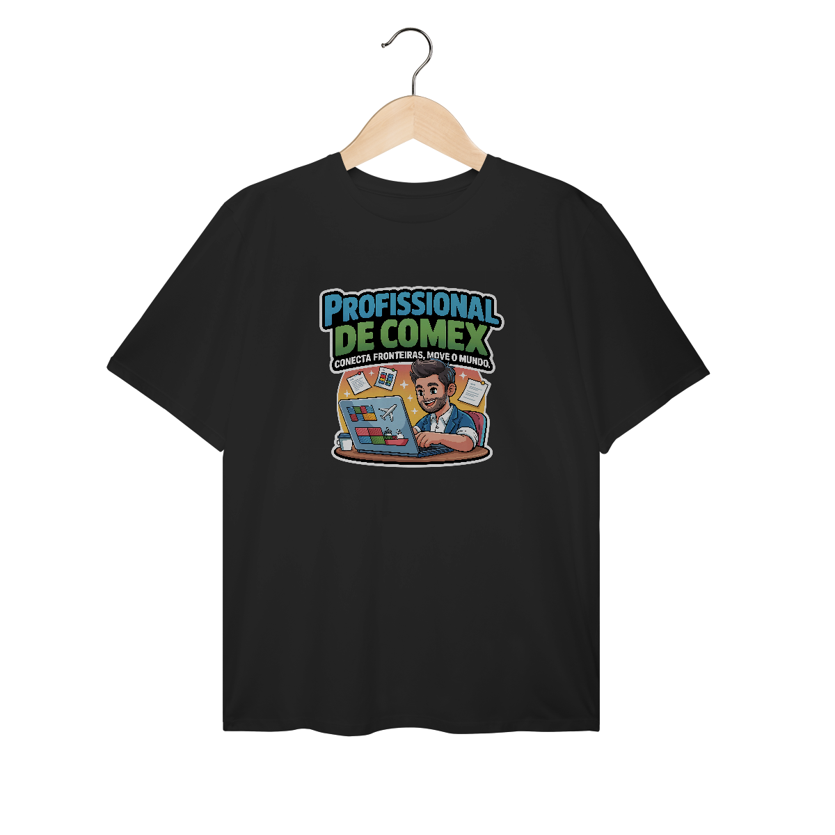 T-Shirt Plus Size - Conecta Fronteiras, Move o Mundo