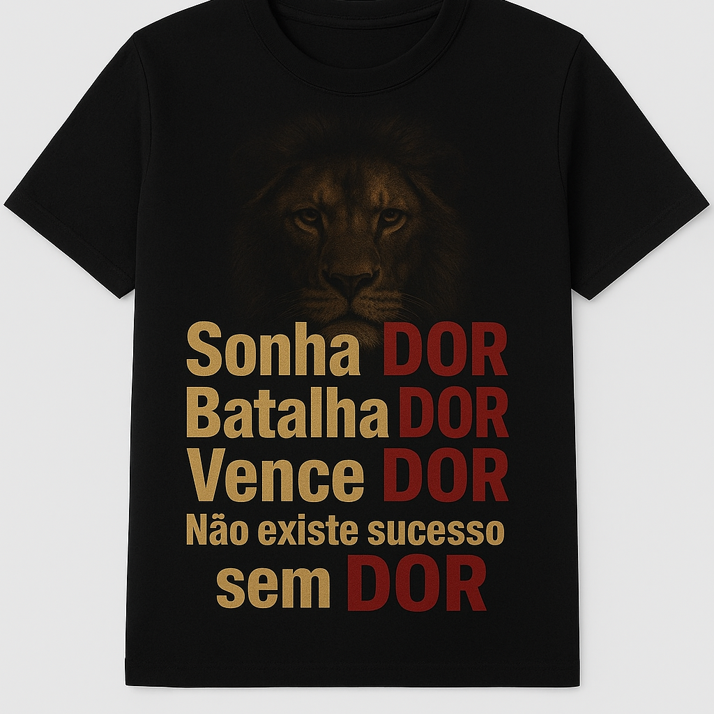 Camiseta Motivacional - Força do Leão 