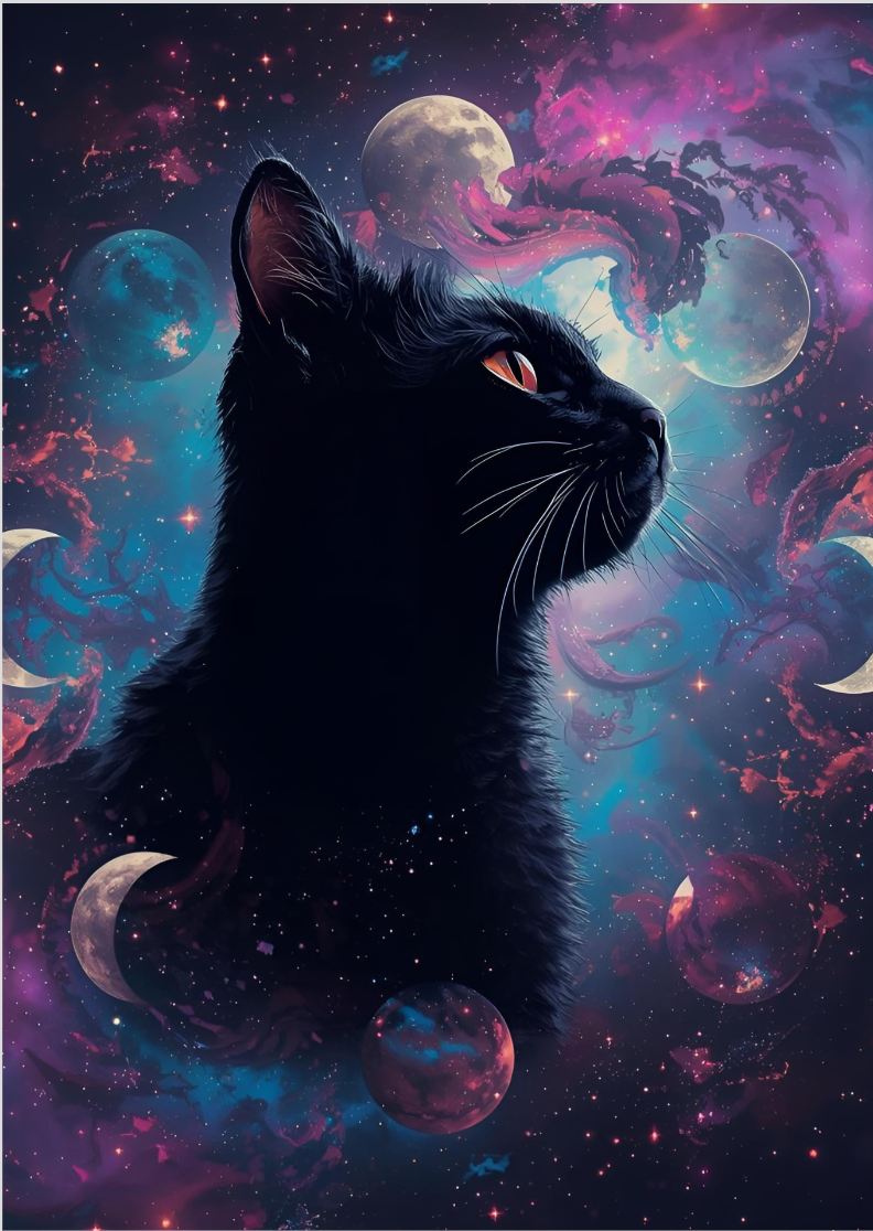 Poster Retrato - Gato Místico