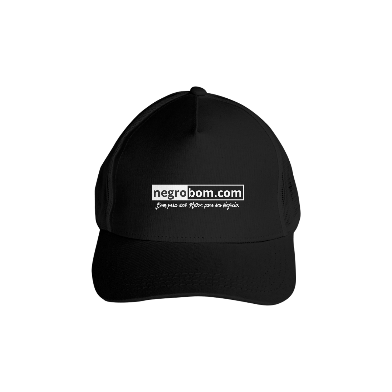 Boné Americano com Tela Negro Bom