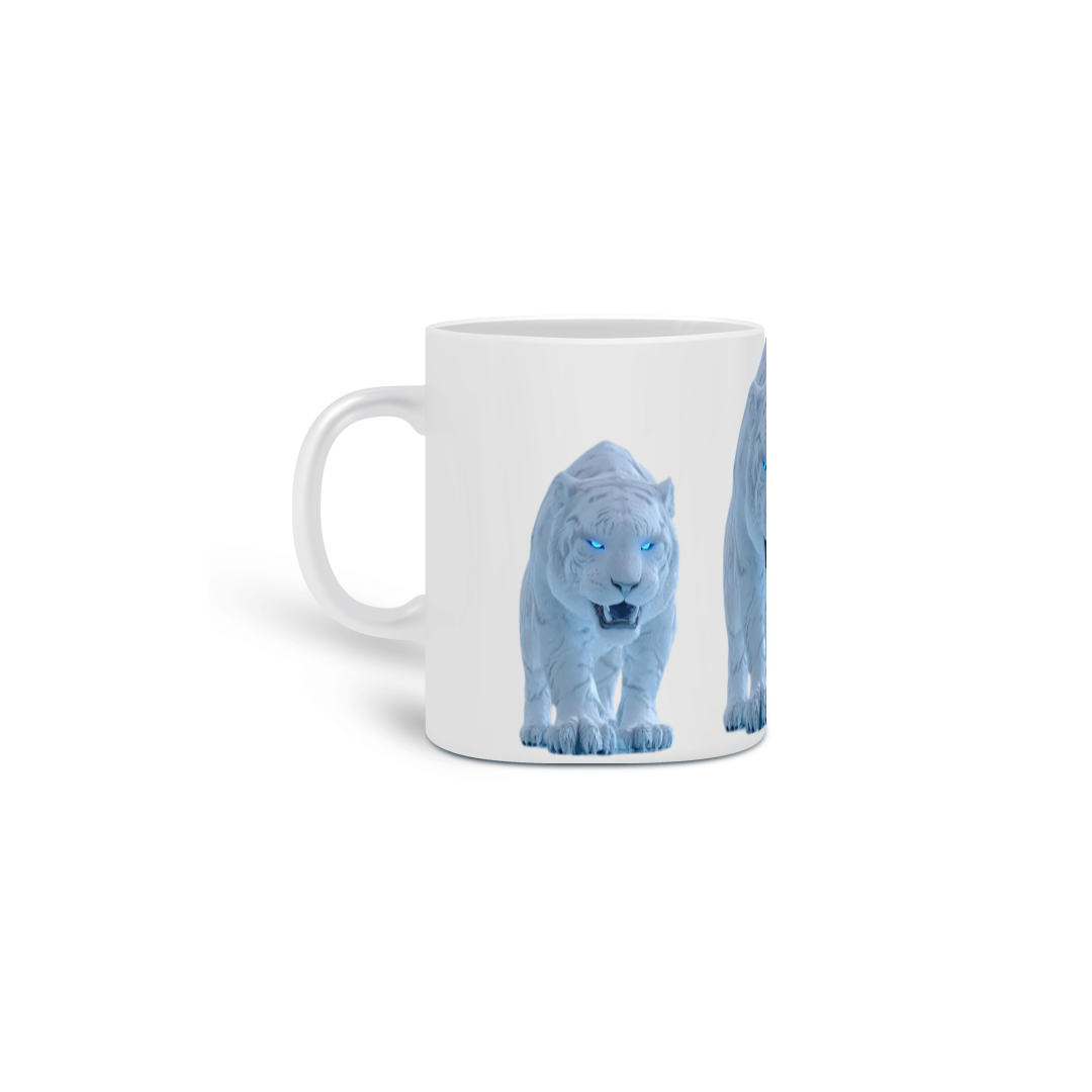 Caneca estilo tigre branco 