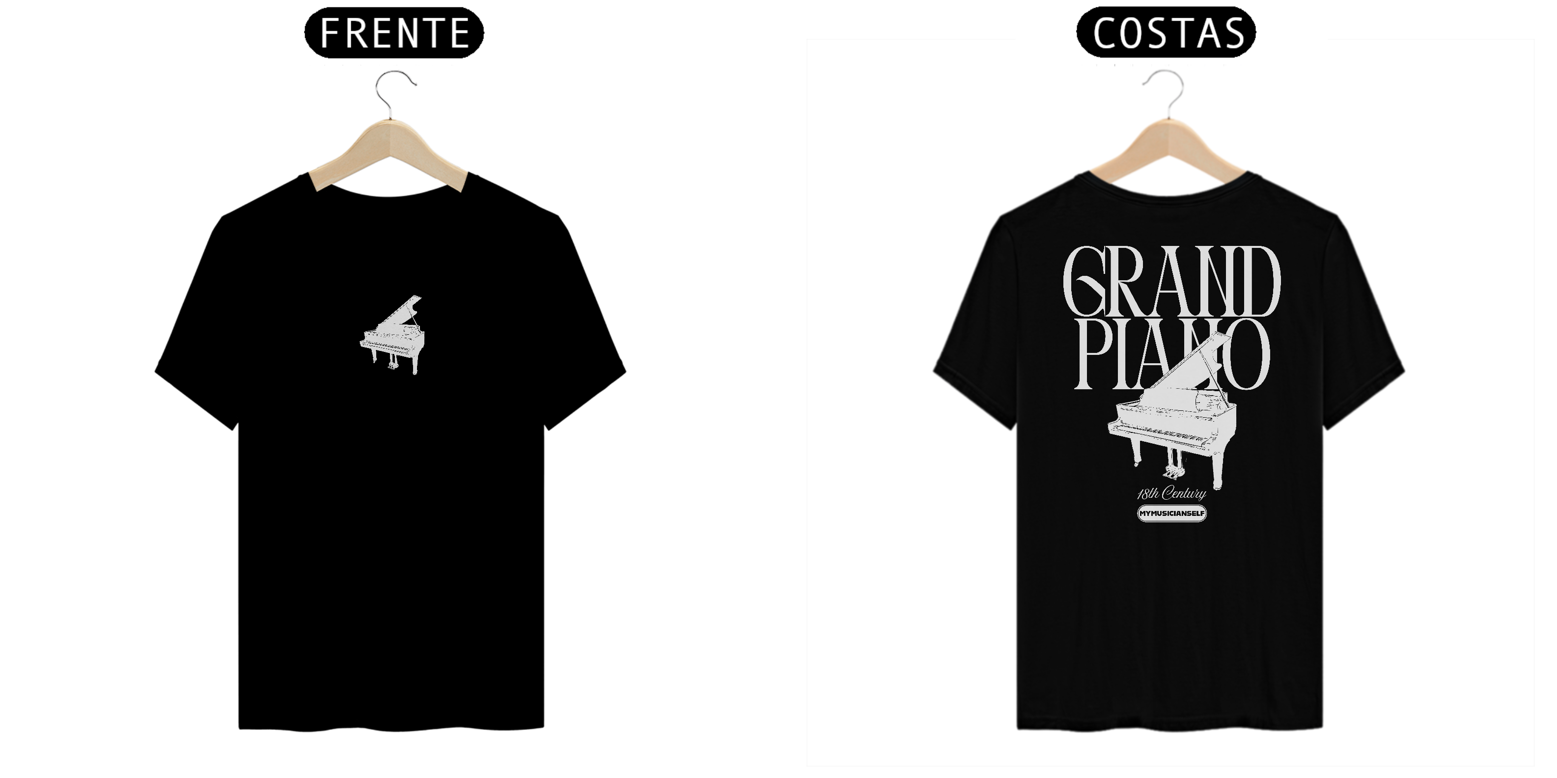 CAMISETA GRAND PIANO - PRETA