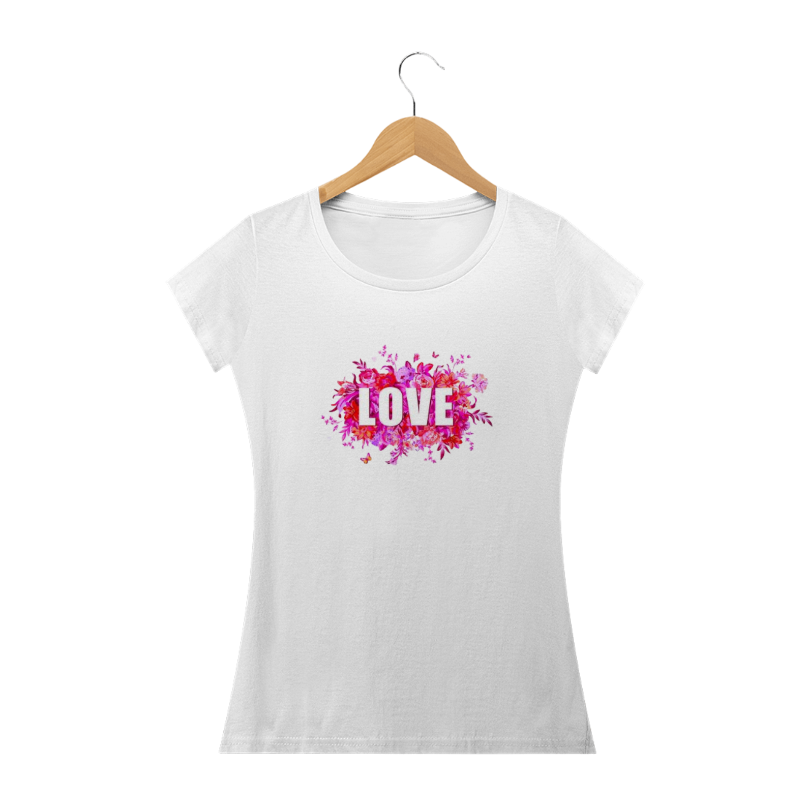 Nome do produto  Camiseta FEMININA LOVE - Branca
