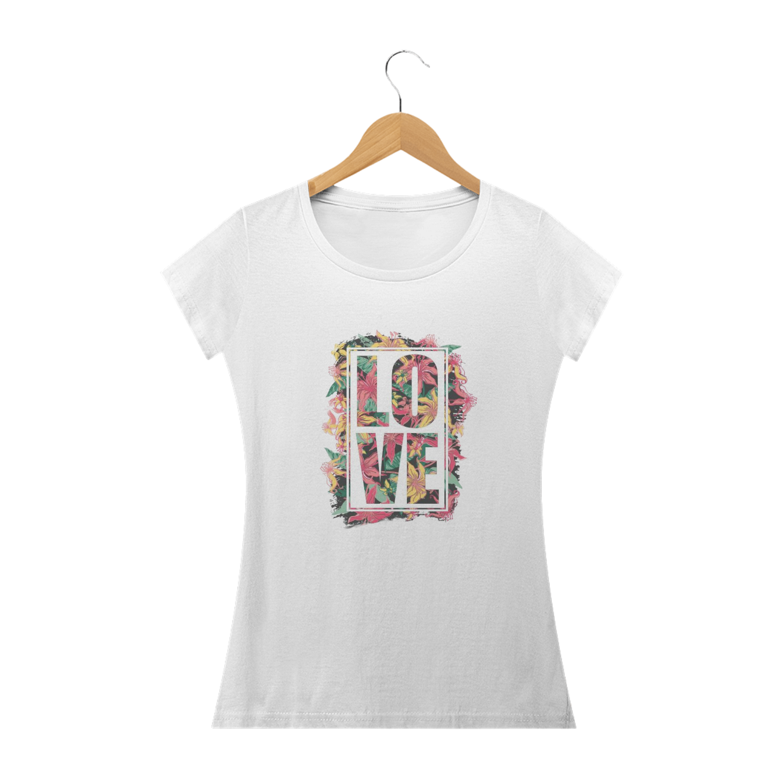 Camiseta FEMININA LOVE - Branca