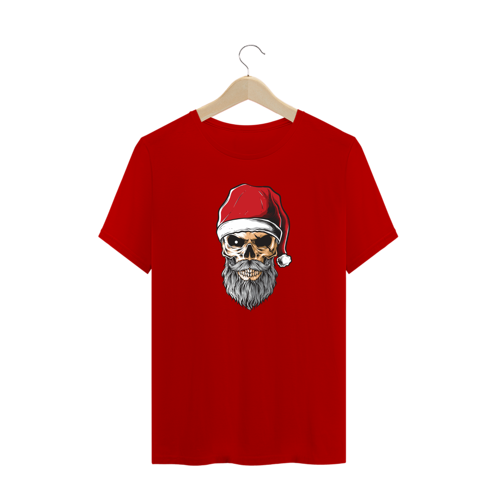 Nome do produto: Camiseta PAPAI NOEL CAVEIRA - Vermelha