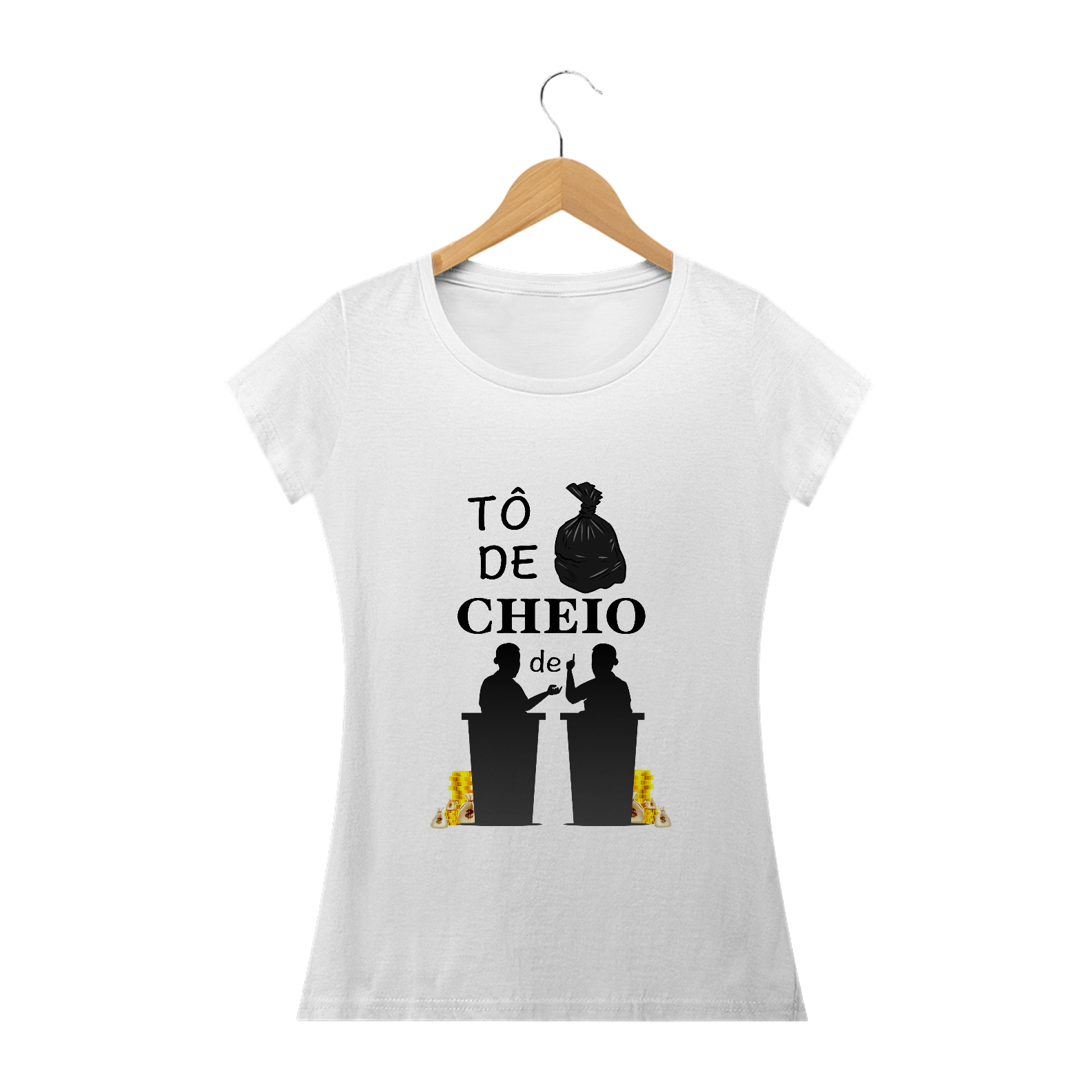 Nome do produto  Camiseta Baby Long Tô de Saco Cheio de Política