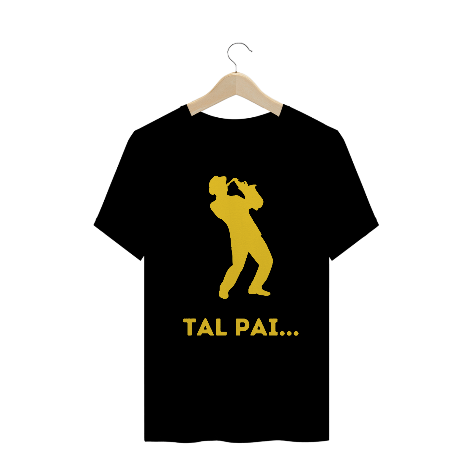 Camiseta Masculina Tal Pai - Preta e Amarelo