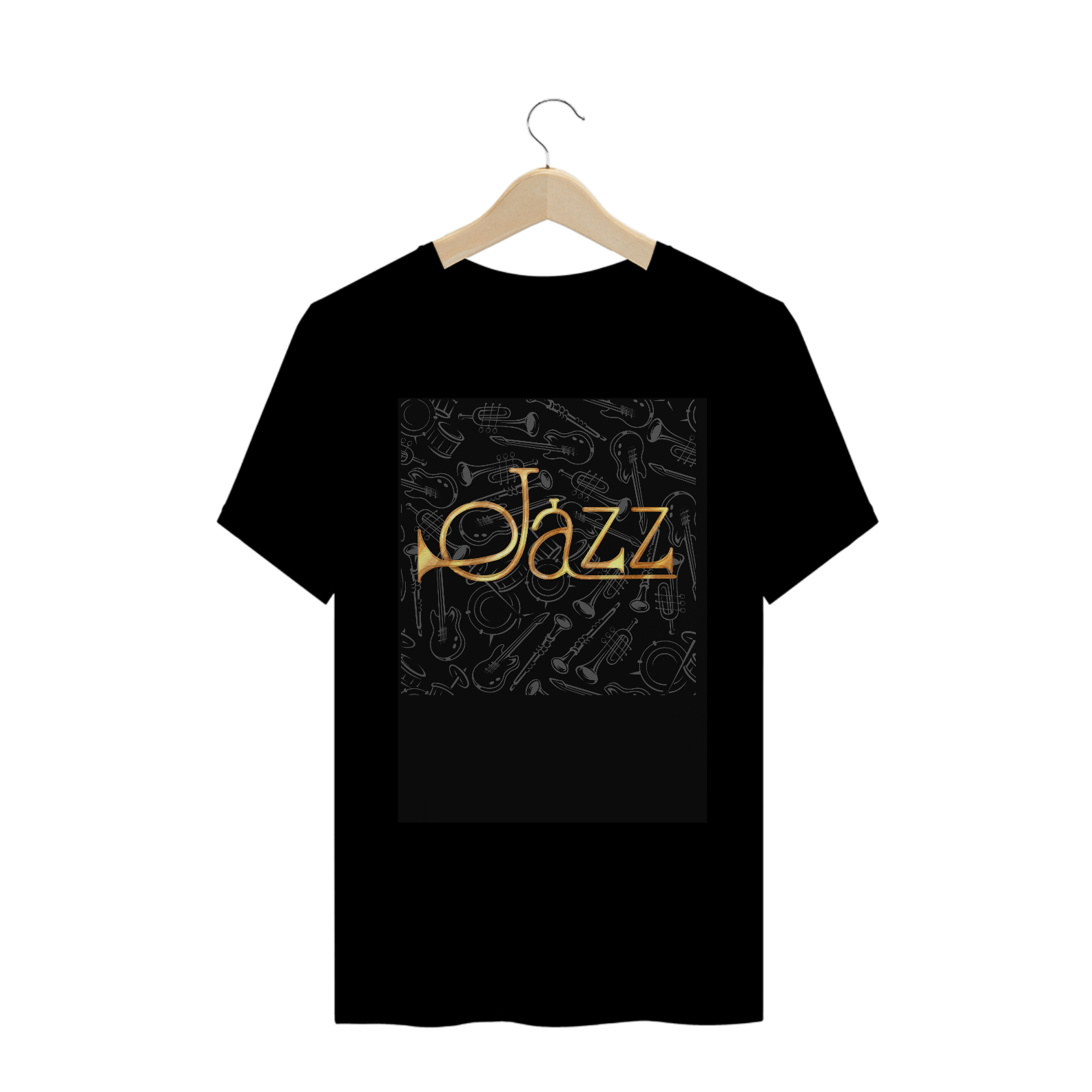 Camiseta Jazz Dourada - Preta