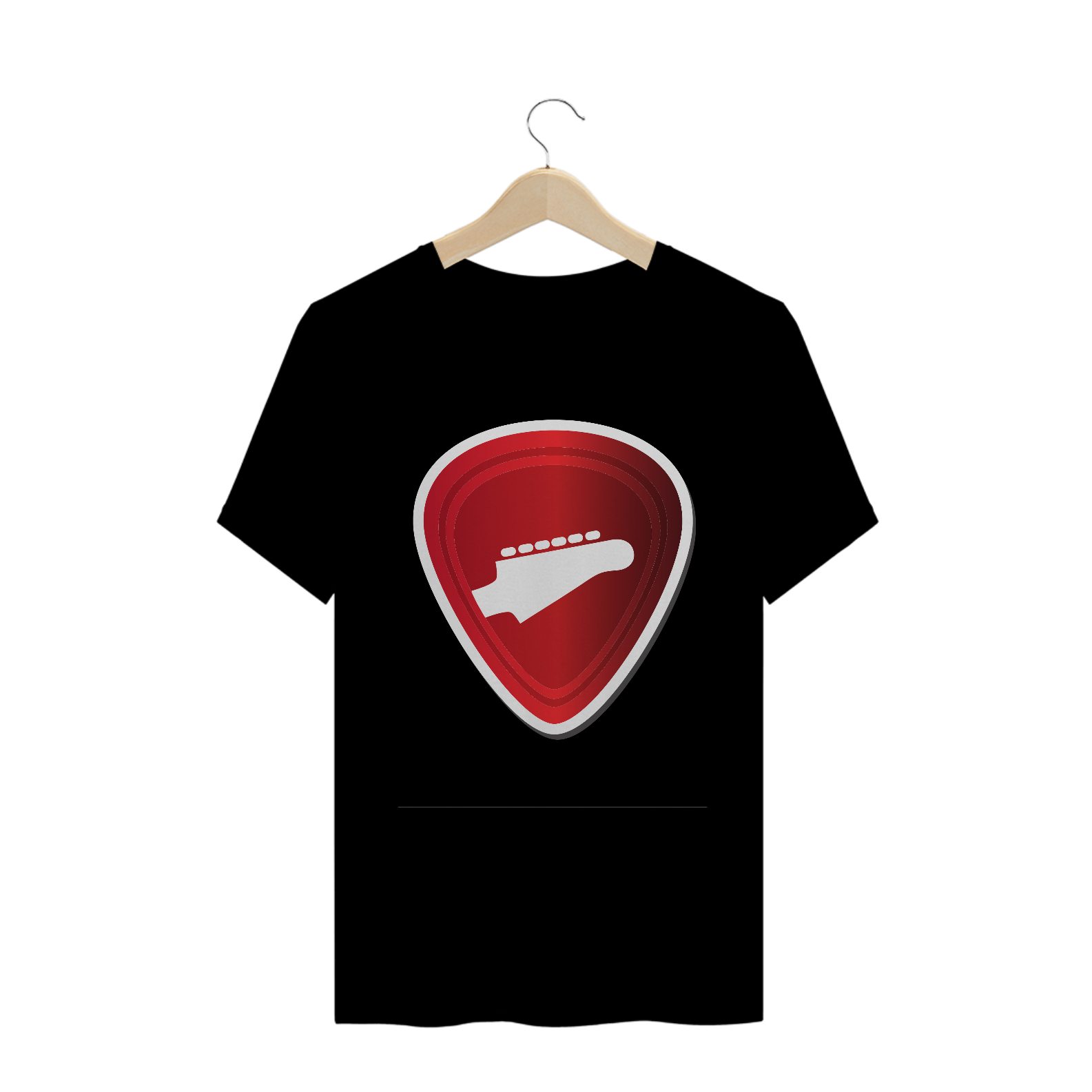 Camiseta - palheta de guitarra - preta