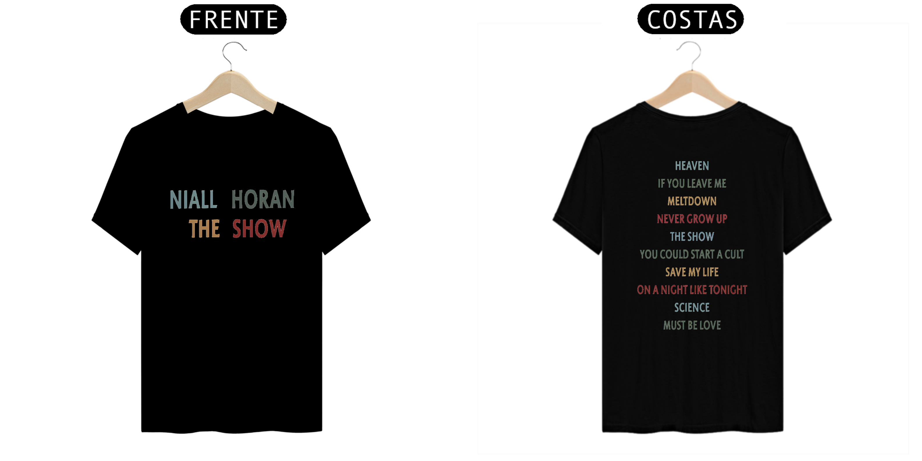 Camiseta Niall Horan (estampa frente e costas)