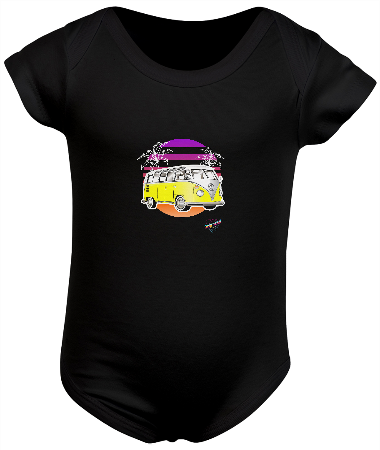 Body Infantil Kombi Retro Vibes Preto
