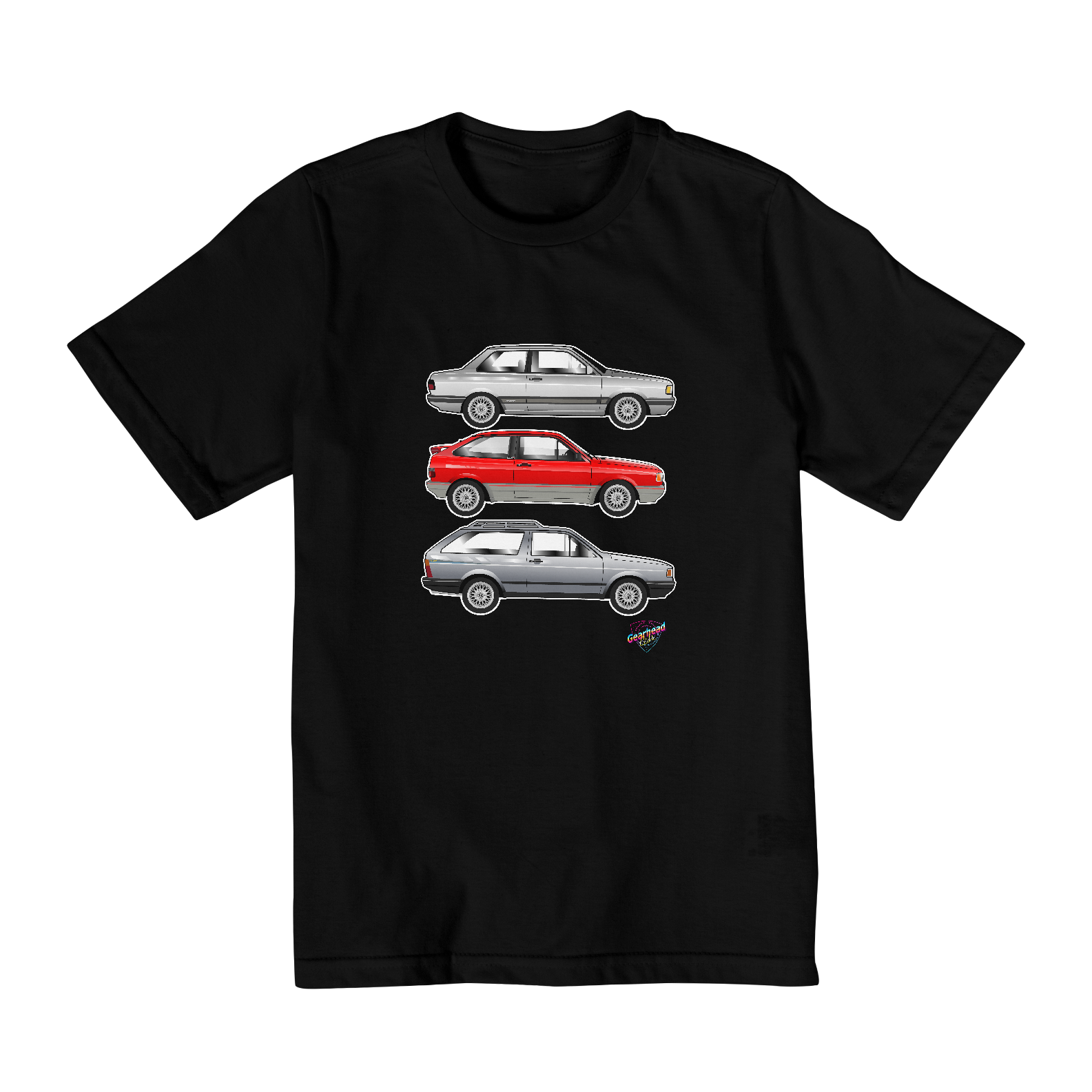 Camiseta Infantil Volkswagen Quadrados Preta