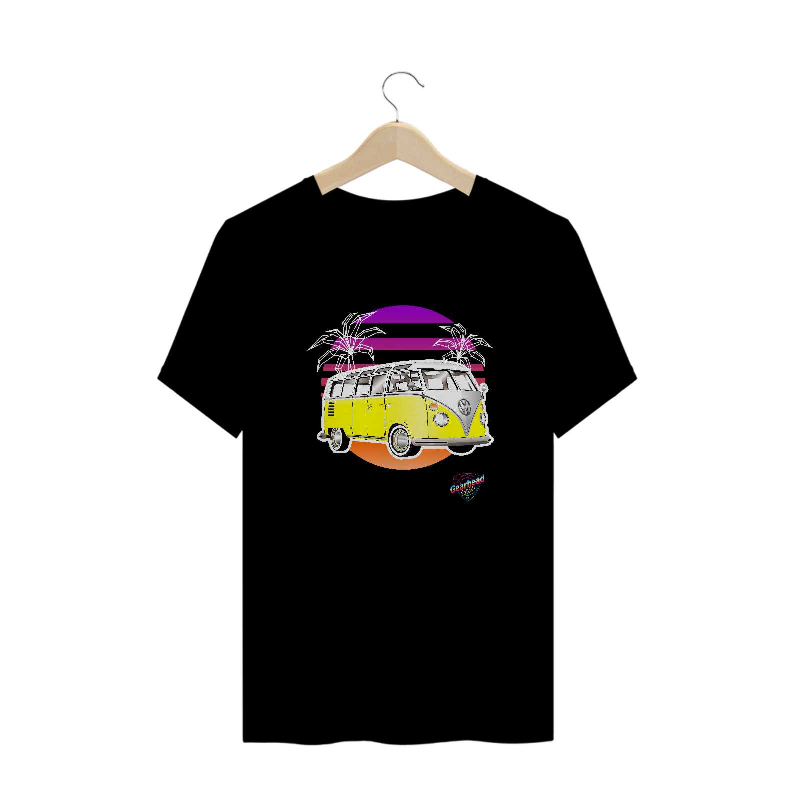 Camiseta Kombi Retro Vibes Preta