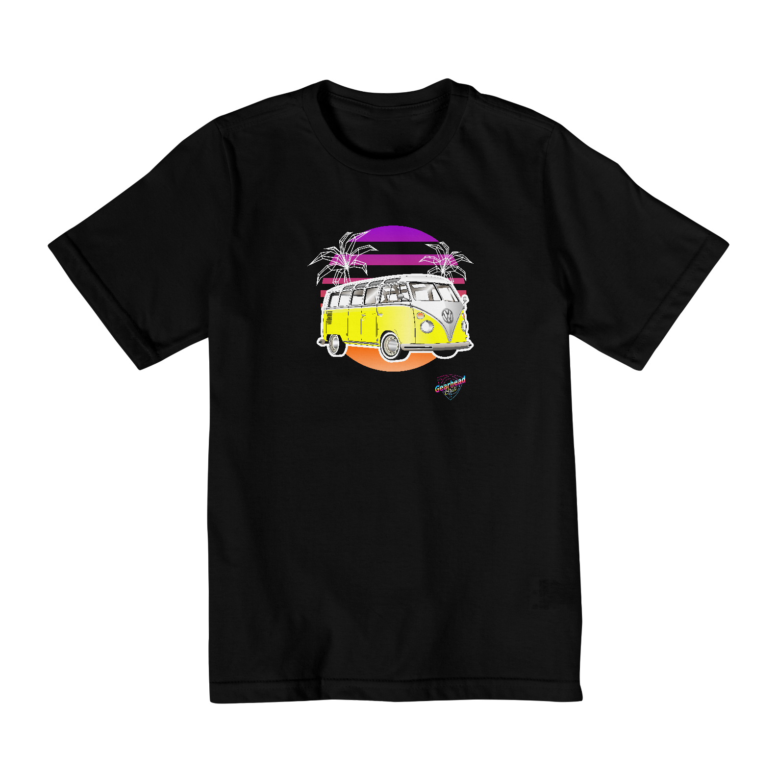 Camiseta Infatil Kombi Retro Vibes Preta