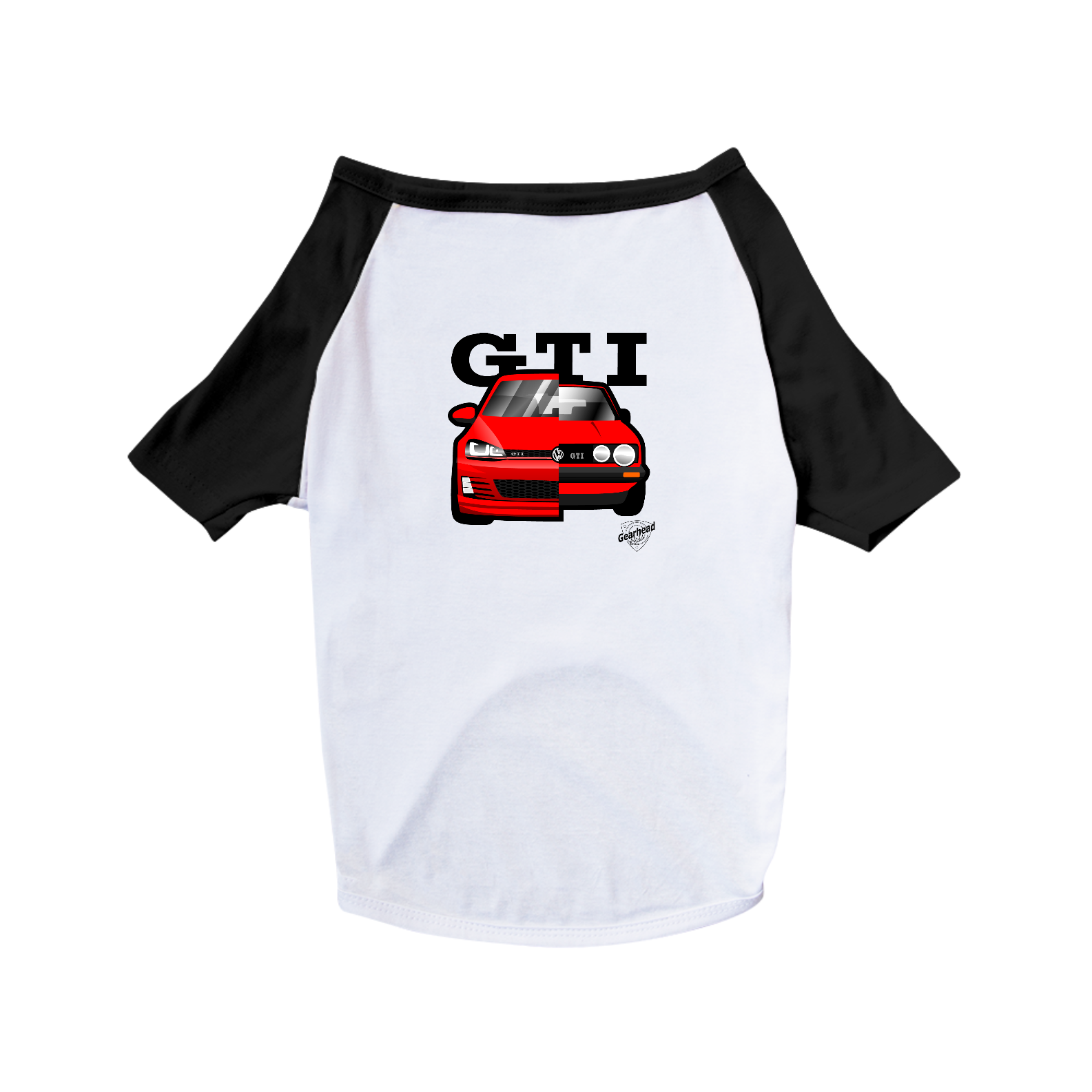 Camiseta Pet Golf GTI Generations Raglan Preta