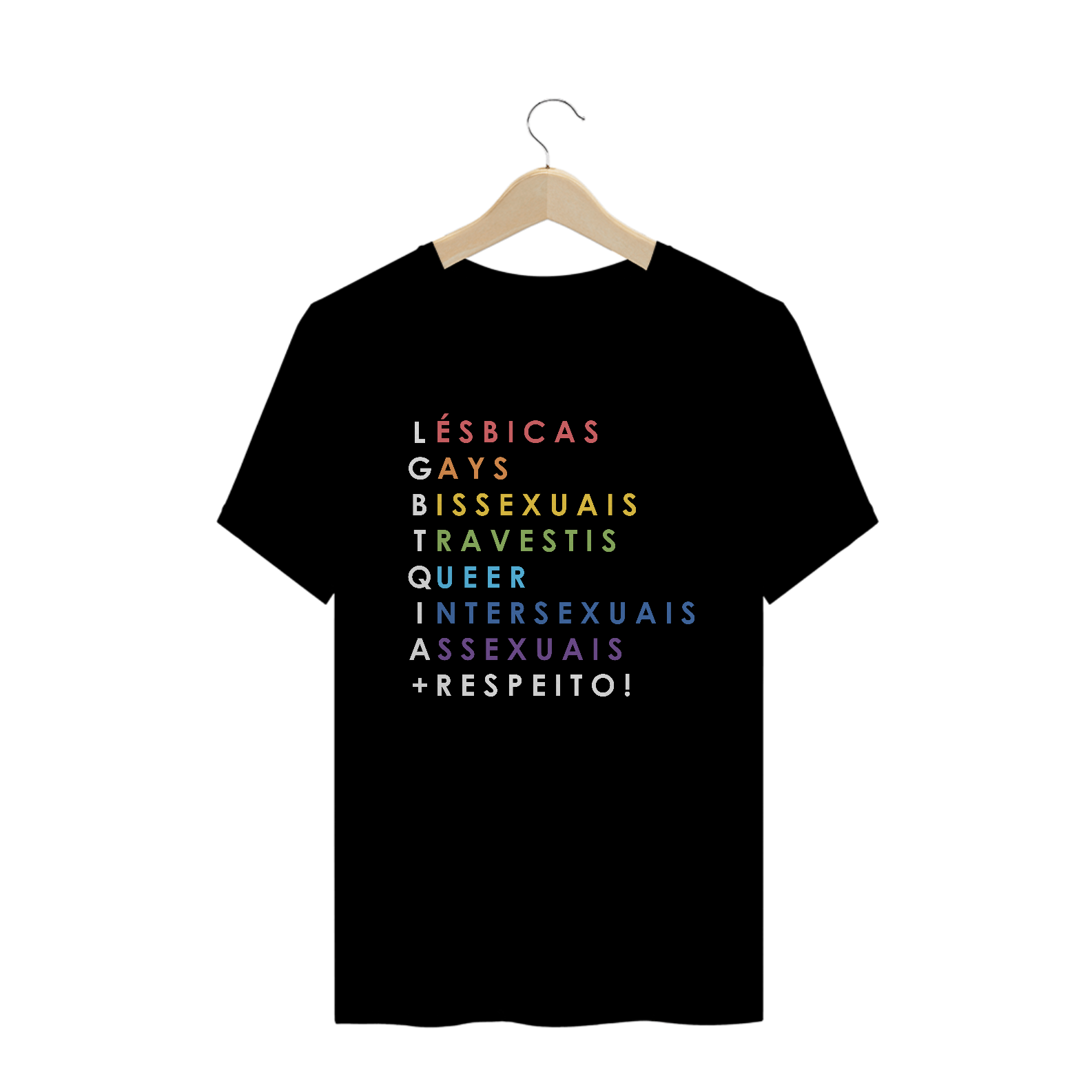 Nome do produto  Camiseta LGBTQIA+ Preta