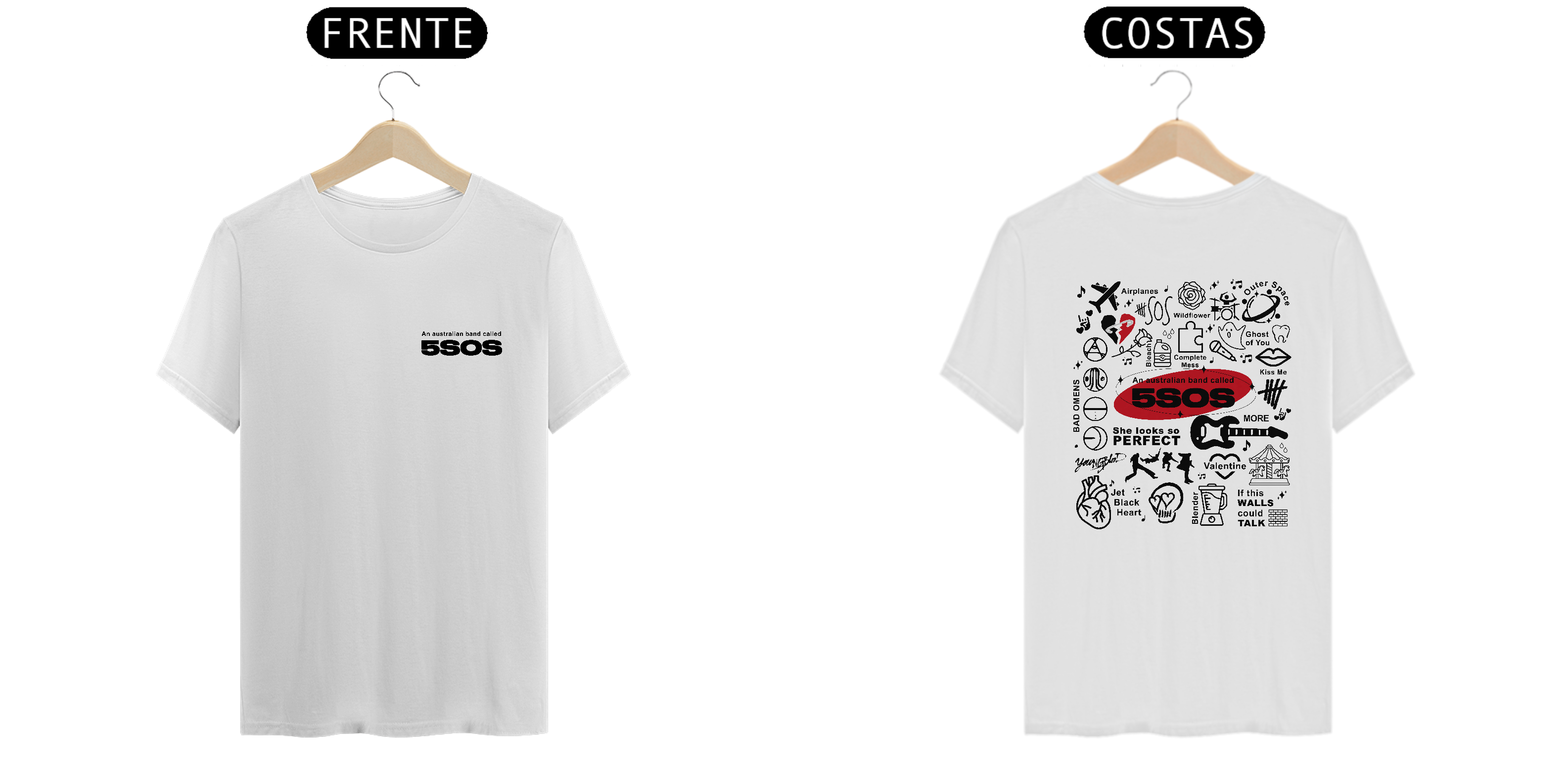 Camiseta 5SOS - Eras Frente e Verso