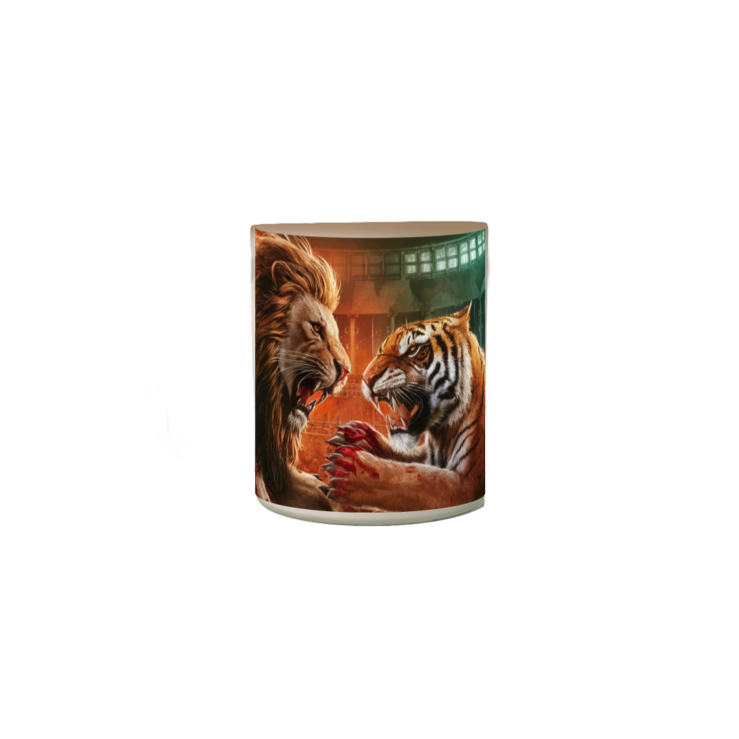 Caneca Mágica - Leão X Tigre (Coliseu ao Fundo)