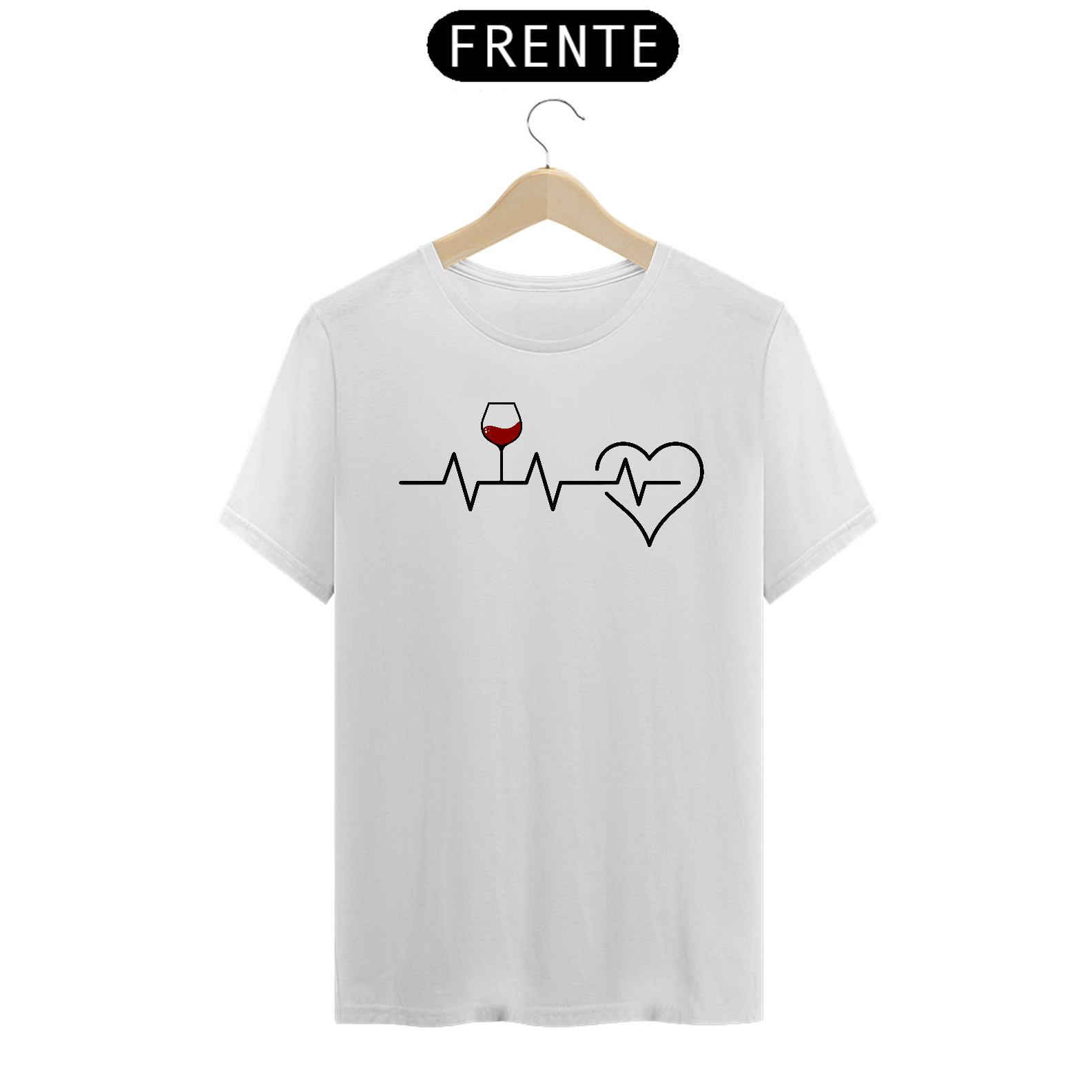 Camiseta Unissex Batimentos Cardíacos Vinho