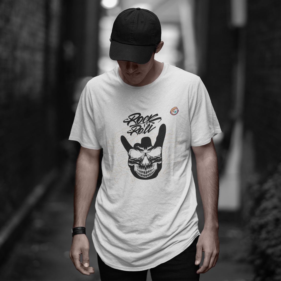 Camiseta Rock and Roll Branca