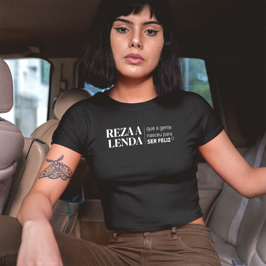 Cropped Reza a lenda Preto