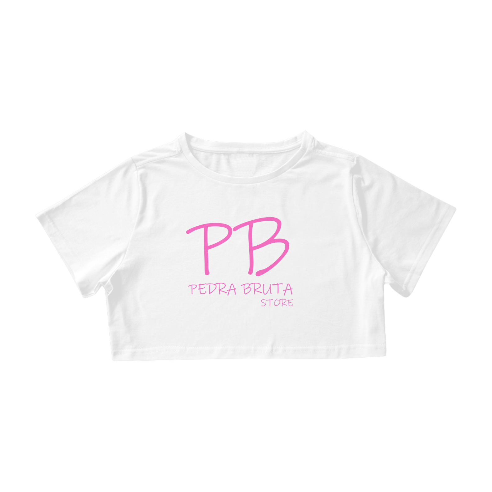 Nome do produto  Cropped PB Logo Rosa
