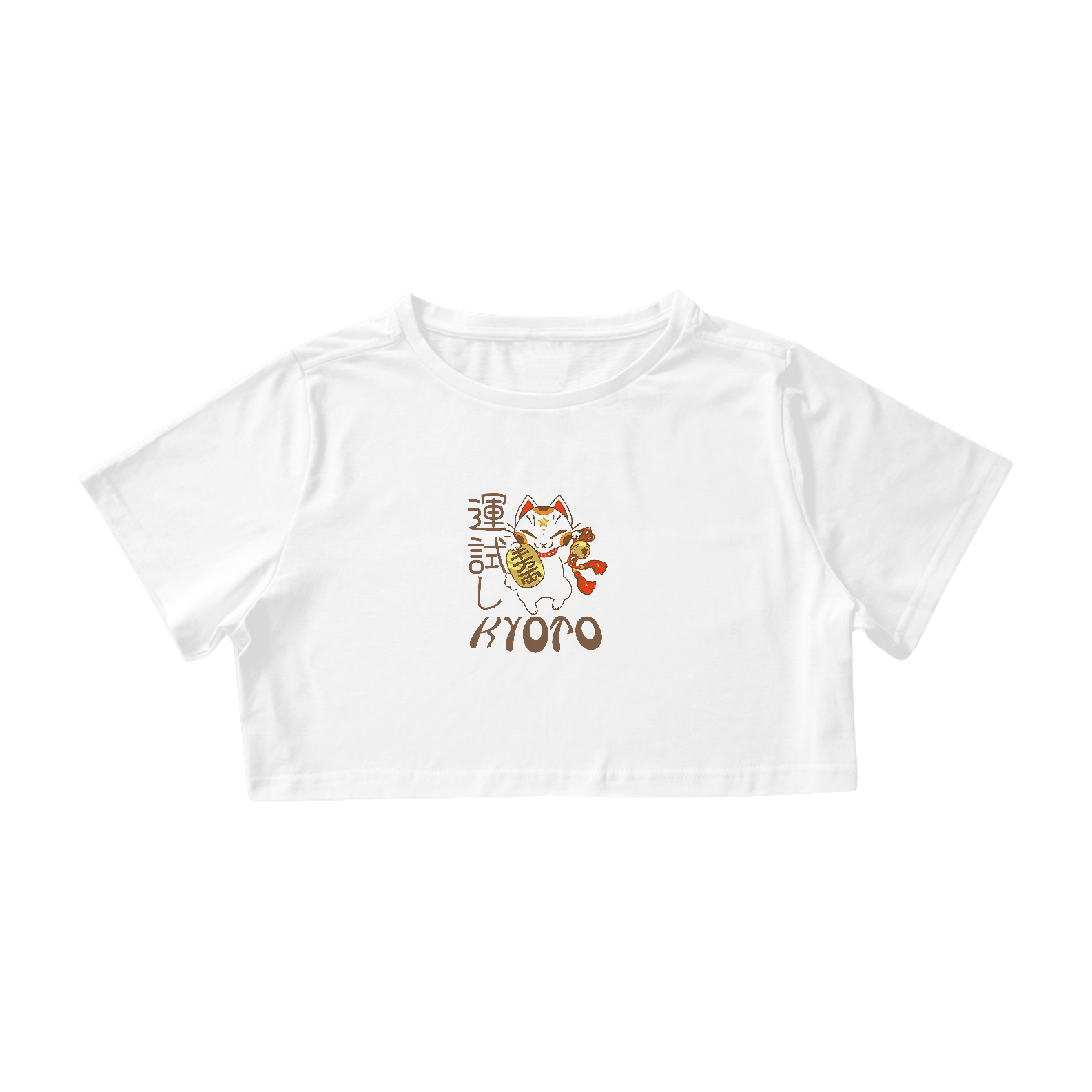 KYOTO LUCKY CAT CROPPED BRANCO
