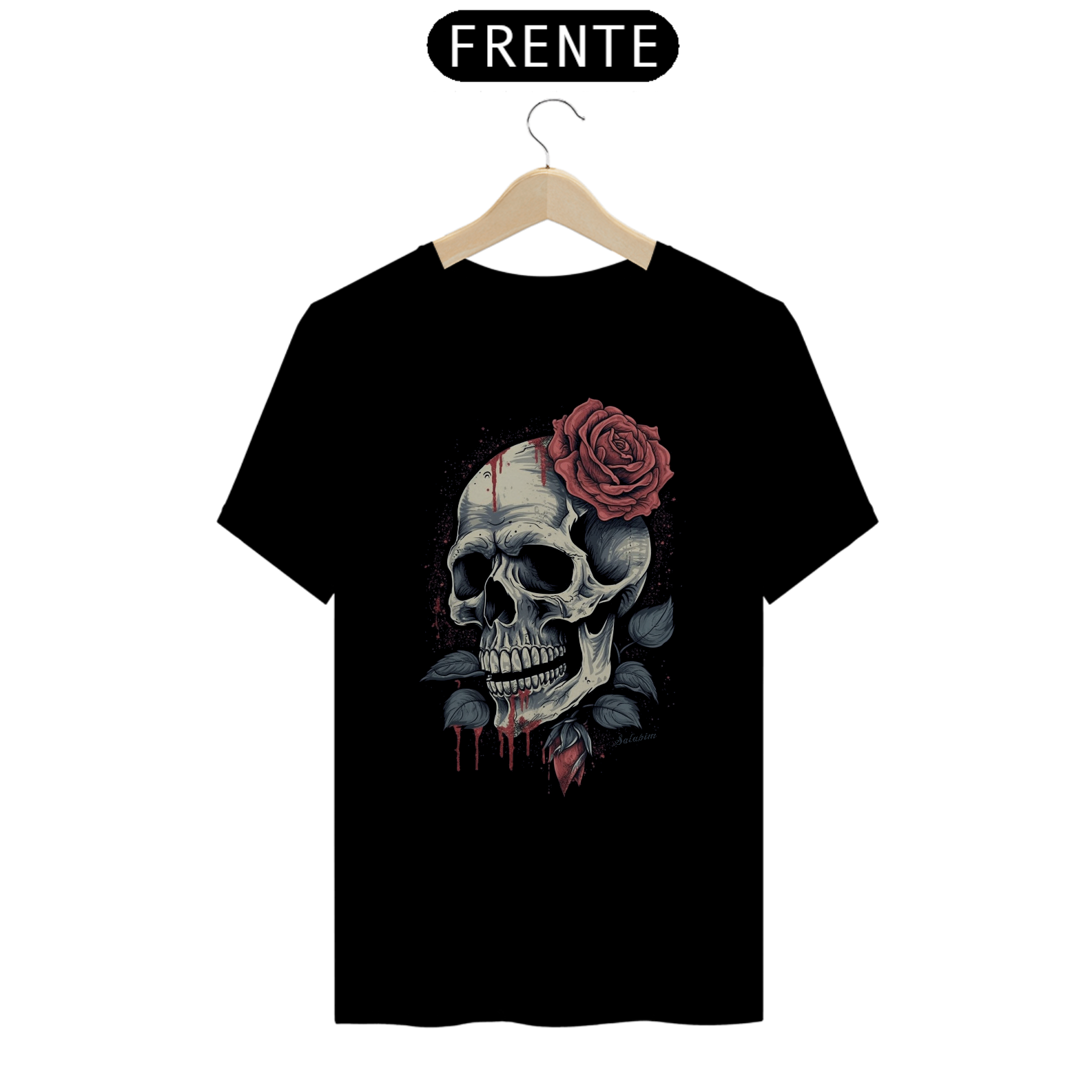 Camiseta Masculina Skull Flowers