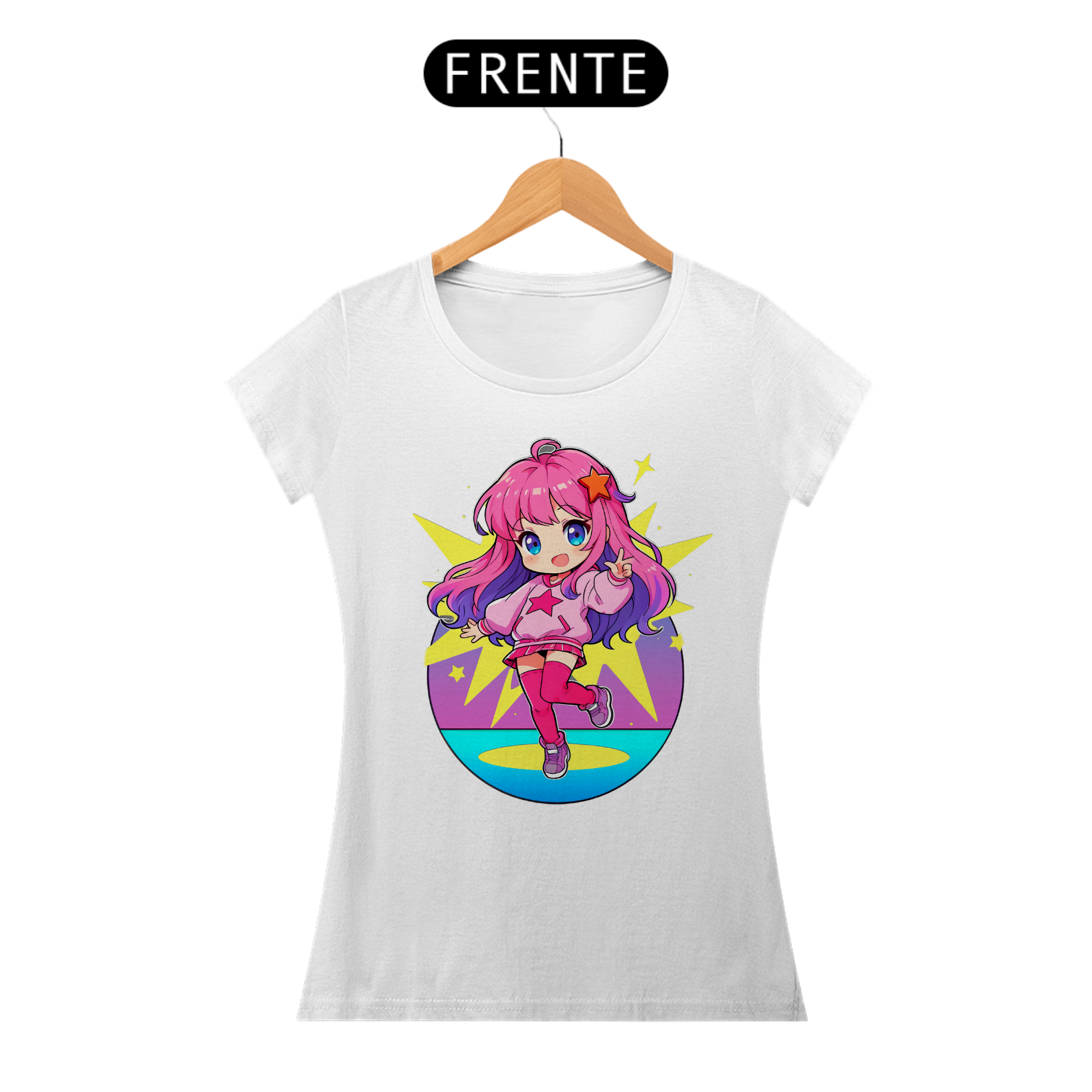 Nome do produto  T-shirt Feminina Chibi