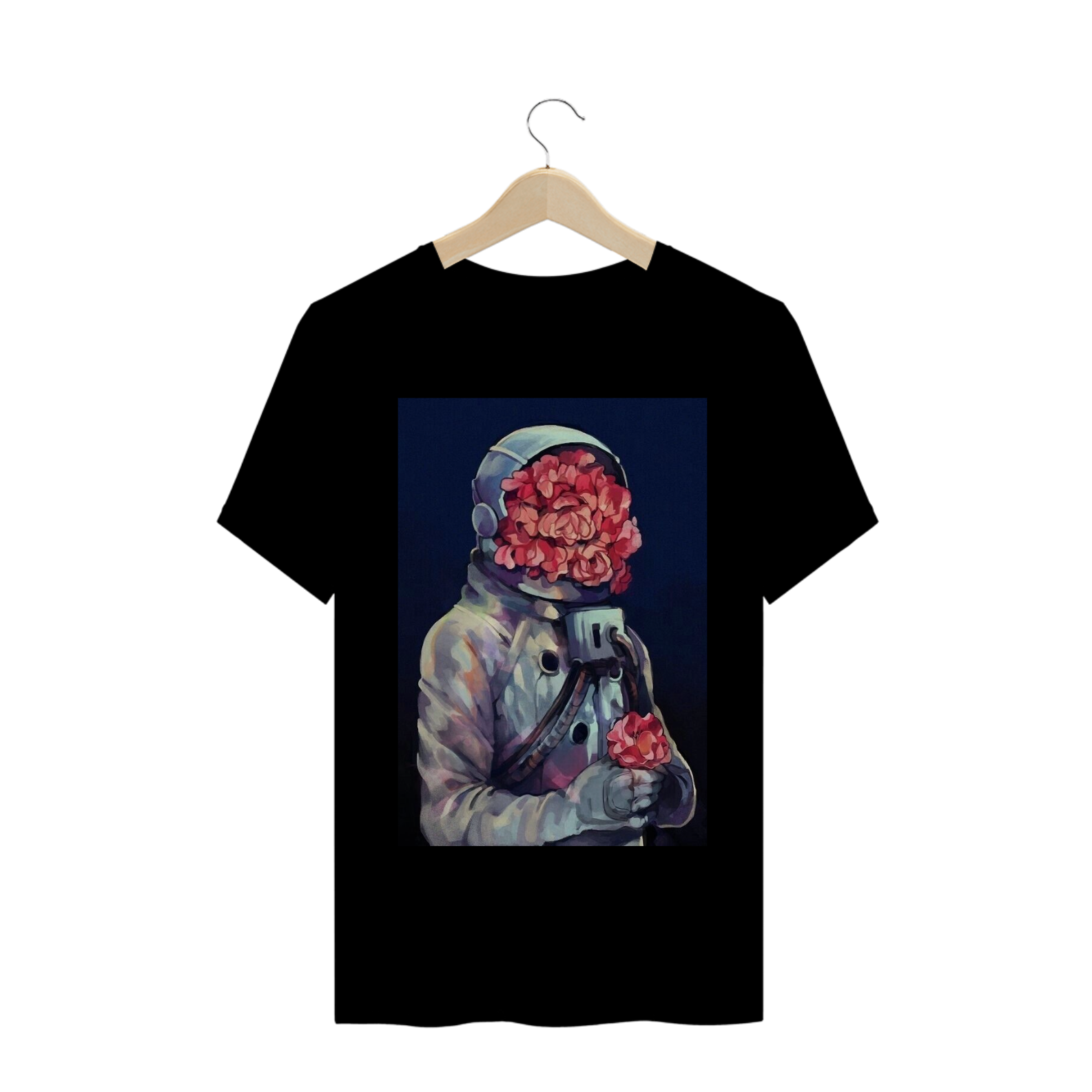 Nome do produto  Camiseta Vaporwave Astronaut Flower