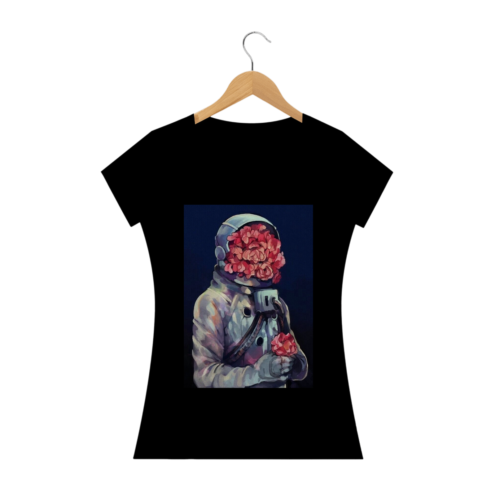 Nome do produto  Camiseta Vaporwave Astronaut Flower