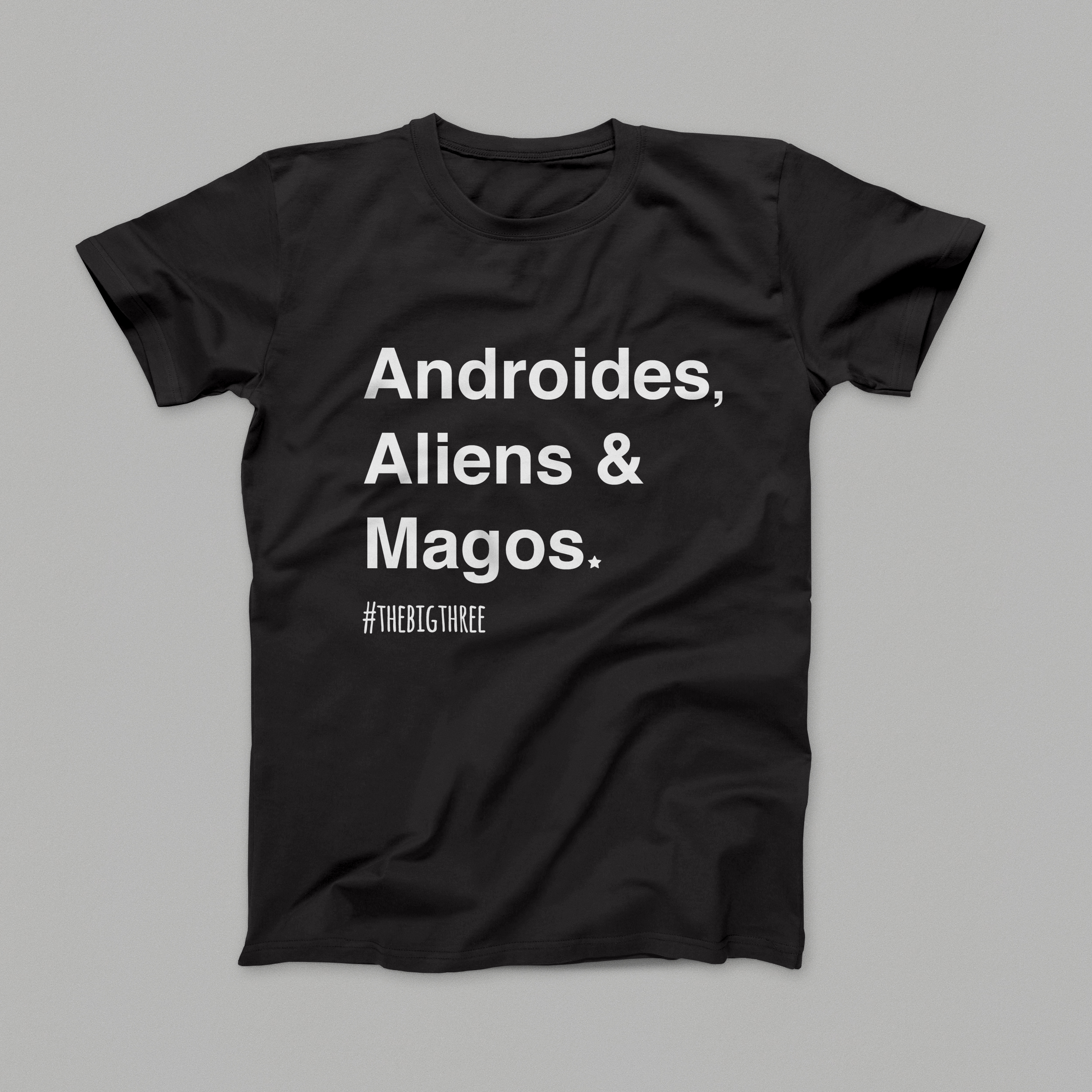 Nome do produto  Camiseta Androides, Aliens & Magos