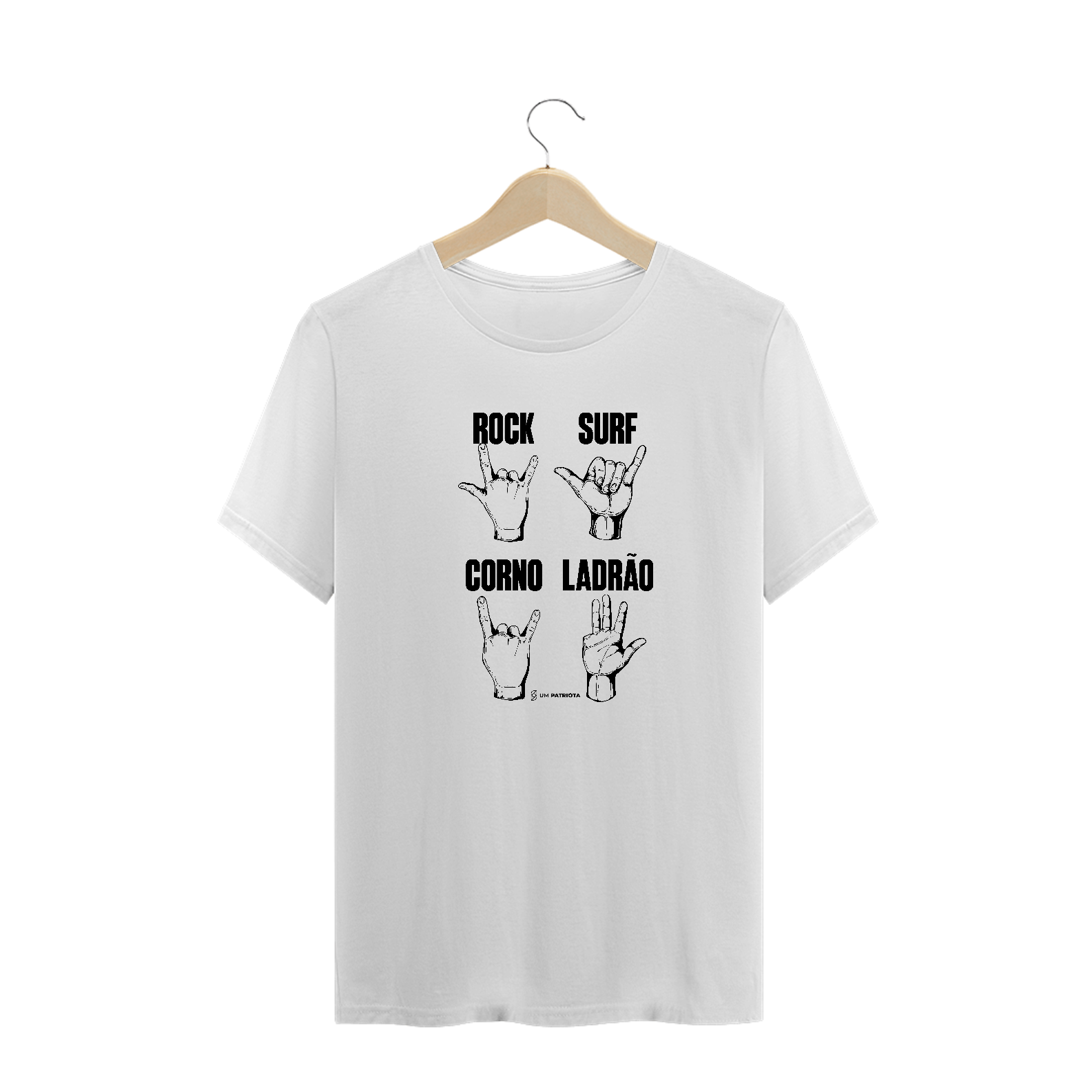 Nome do produto  Camisa Masculina - Sinais Libras - Um Patriota