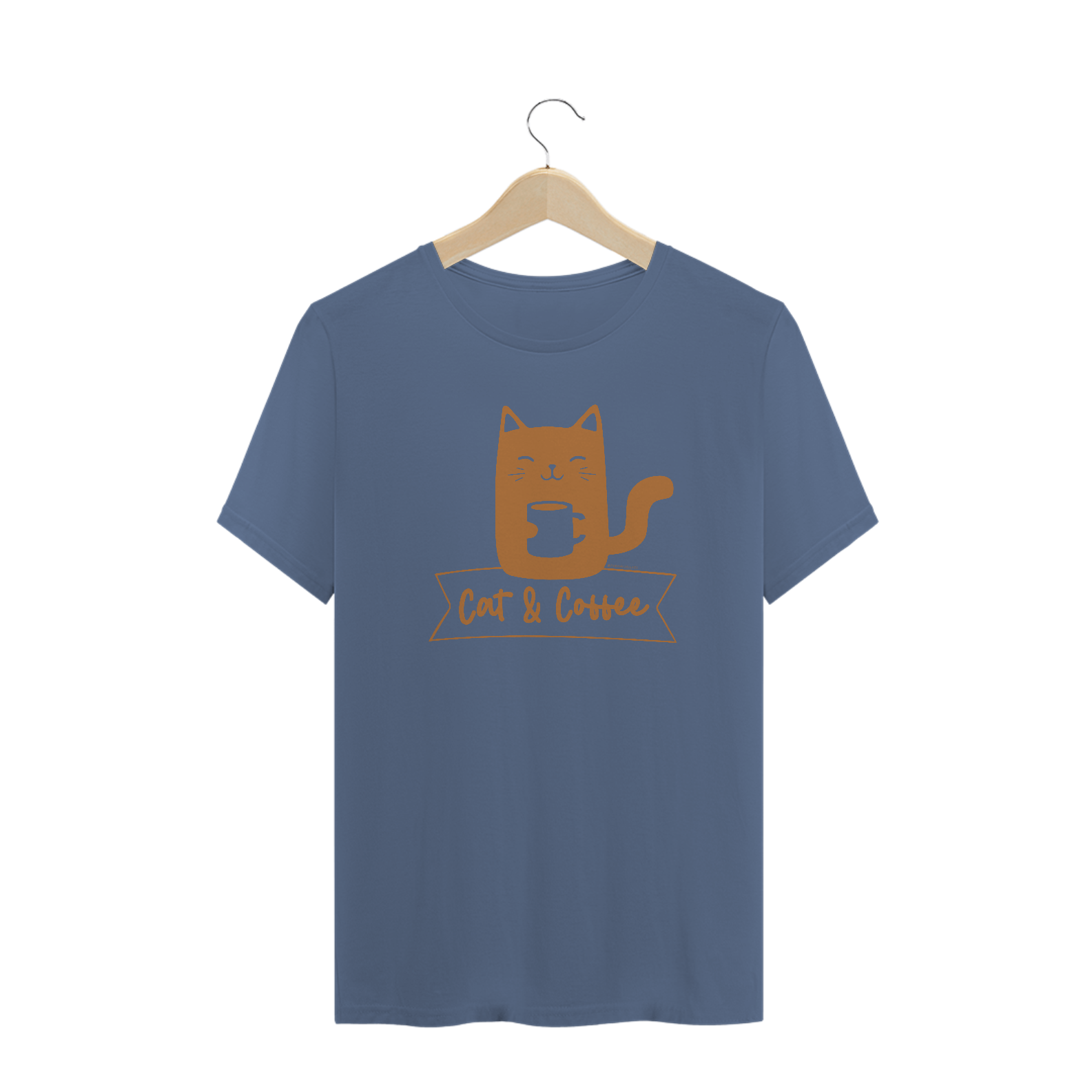 Camiseta Unissex Estonada| Cat and Coffee Black/Milk
