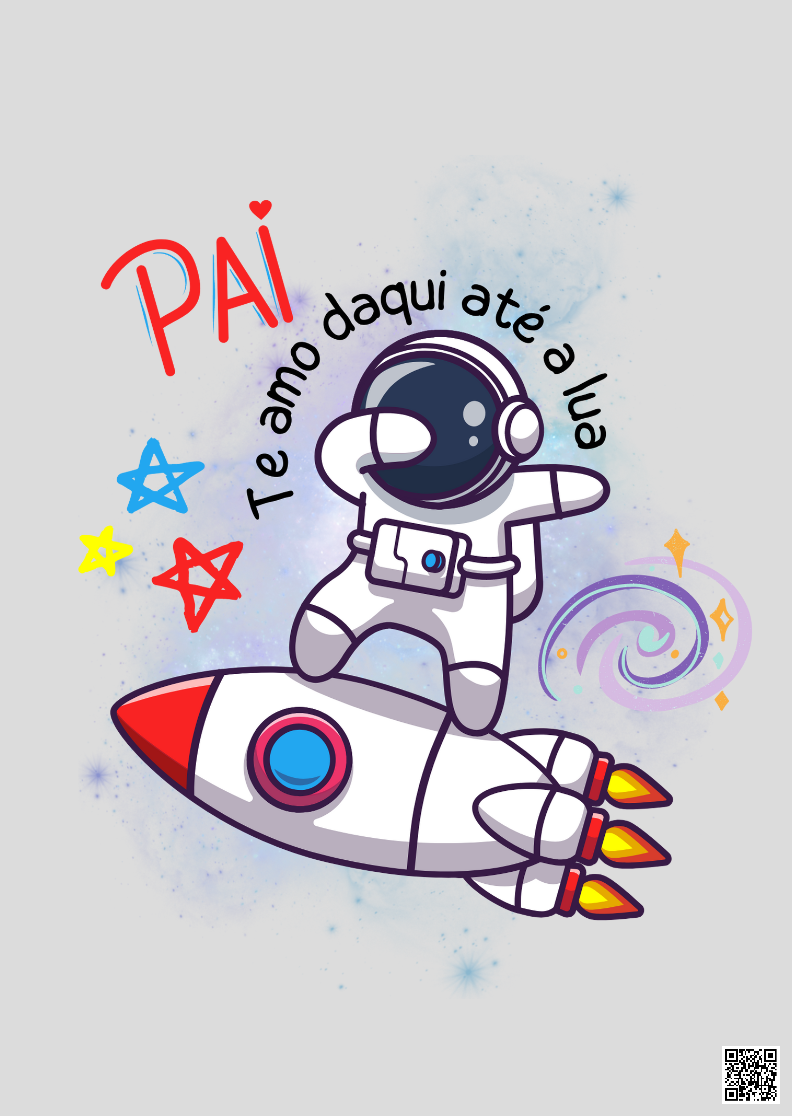 Poster Retrato Astronauta no foguete