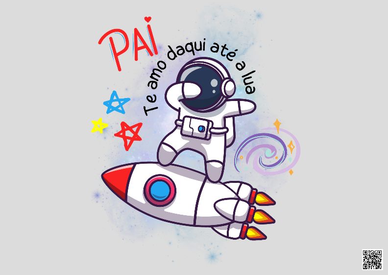 Poster Paisagem Astronauta no foguete