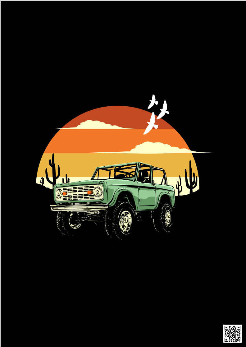 Poster Retrato Carro no Deserto