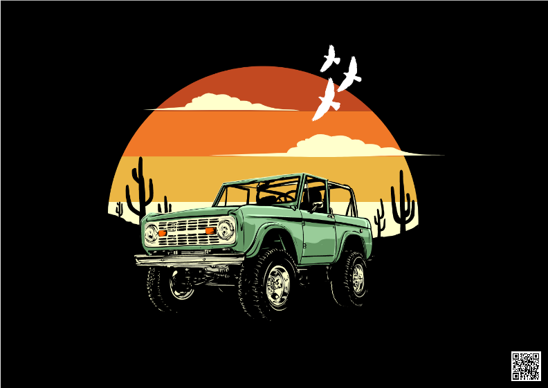 Poster Paisagem Carro no Deserto