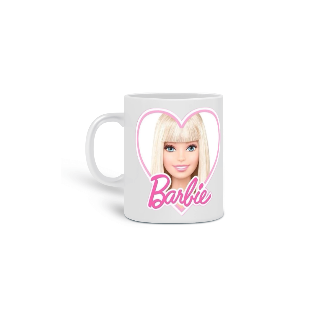 3107232232 CCONTEST ® | CANECA PORCELANA BONECA BARBIE CORAÇÃO