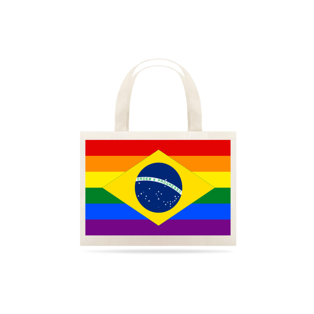 Nome do produto  ECOBAG BANDEIRA DO BRASIL LGBT