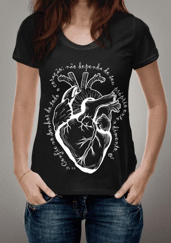 Nome do produto  Camiseta Coração Branco 1 Pv. 3:5